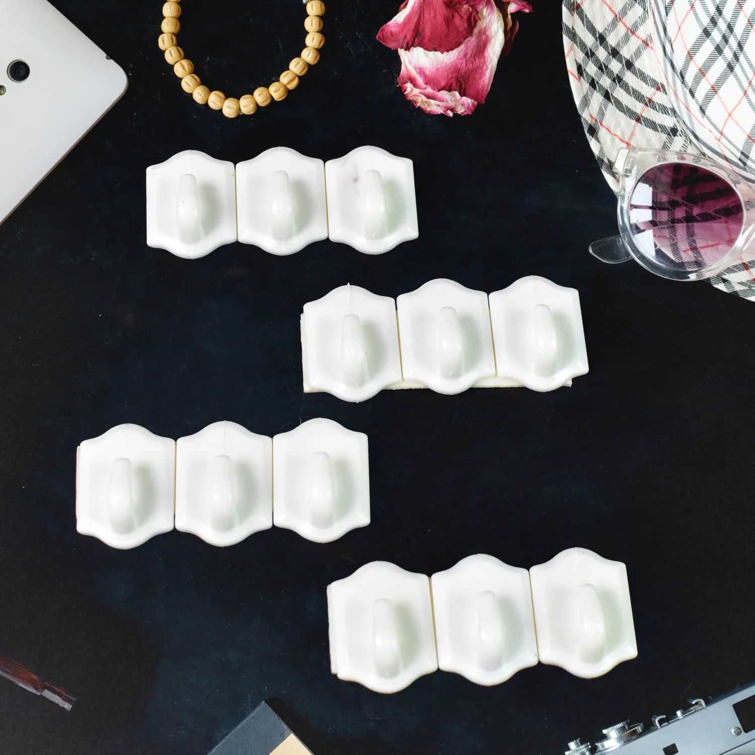 Small Adhesive Hooks for Wall Hanging Adhesive Hooks (12 pcs Set) - Image 4