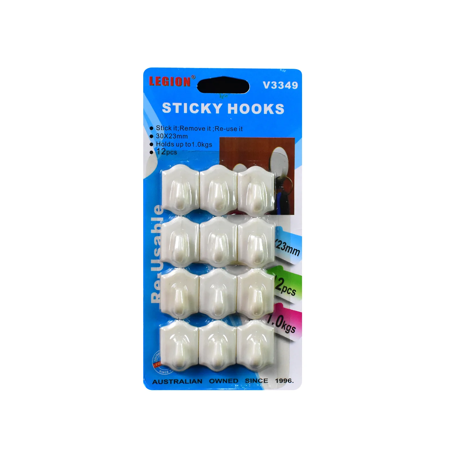 Small Adhesive Hooks for Wall Hanging Adhesive Hooks (12 pcs Set) - Image 5