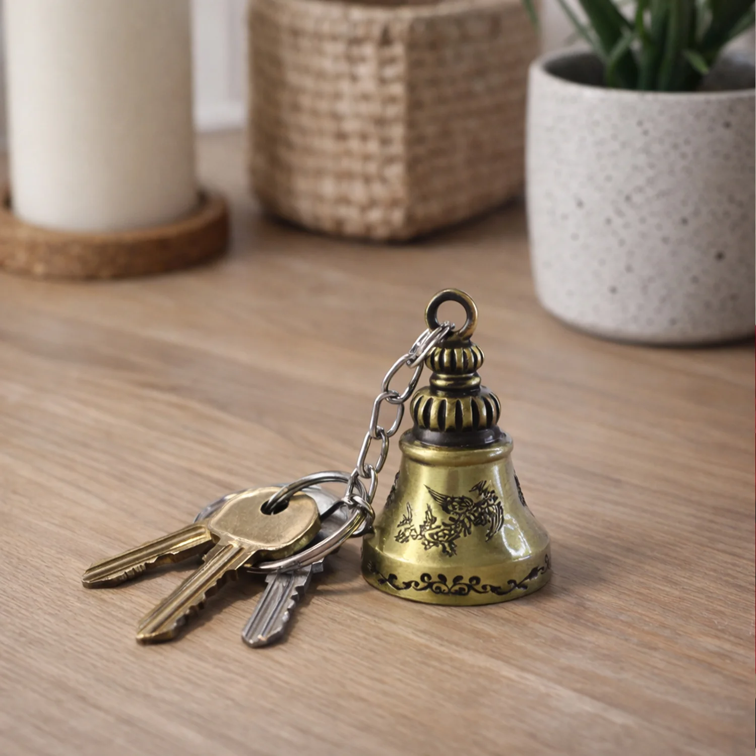 Metal Small Temple Bell Keychain, Motorcycle Bell Keychain (1 Pc / Mix Color) - Image 7