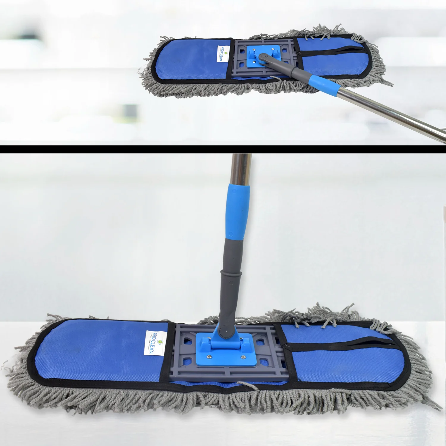 Wet and Dry Cotton Pad Floor Mop with Long Aluminium Handle (1 Pc / Large) - Image 3