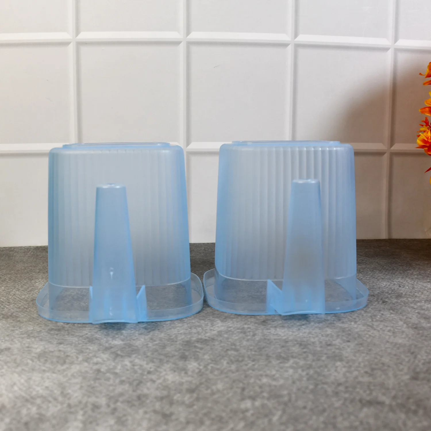Plastic Transparent Bathroom Water Mug (4 pc / Mix colour / 1000 ML) - Image 3