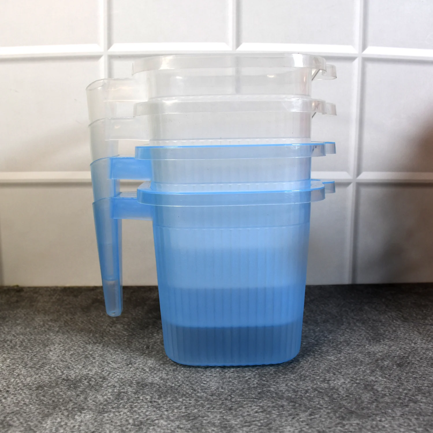 Plastic Transparent Bathroom Water Mug (4 pc / Mix colour / 1000 ML) - Image 8