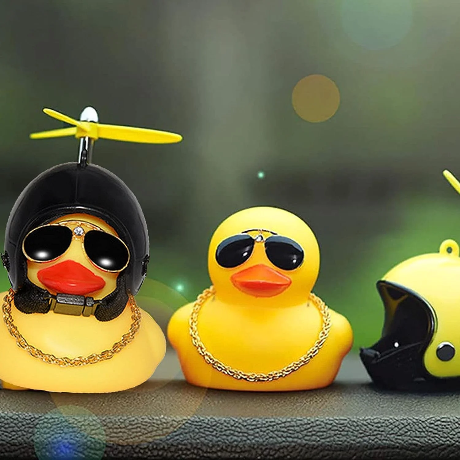 Beautiful Duck Car Ornaments Duck Bicycle Bell Propeller Helmet (1 Pc / Mix Design) - Image 4