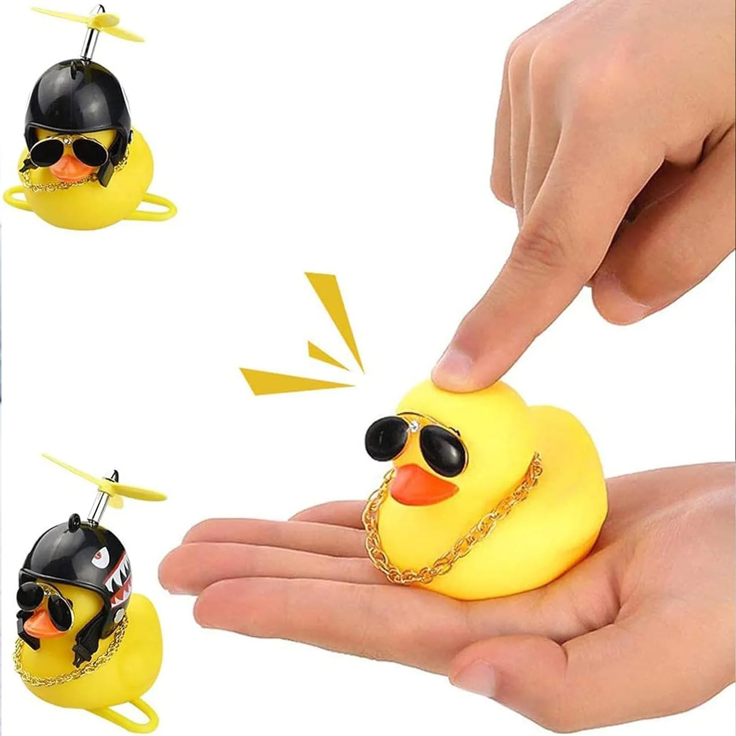 Beautiful Duck Car Ornaments Duck Bicycle Bell Propeller Helmet (1 Pc / Mix Design) - Image 7