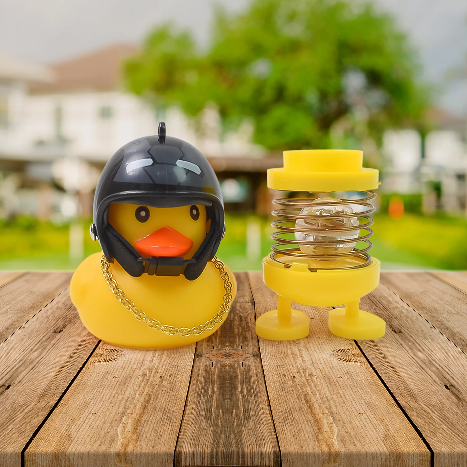 Spring Doll Dance Toy Duck Car Bicycle Bell with Propeller Helmet (1 Pc / Mix Design) - Image 4