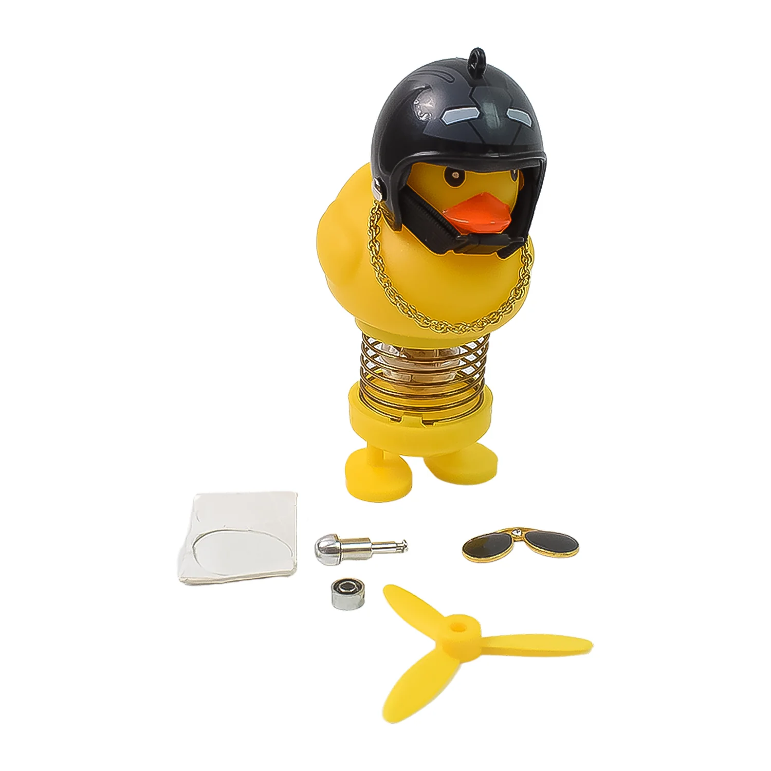 Spring Doll Dance Toy Duck Car Bicycle Bell with Propeller Helmet (1 Pc / Mix Design) - Image 5