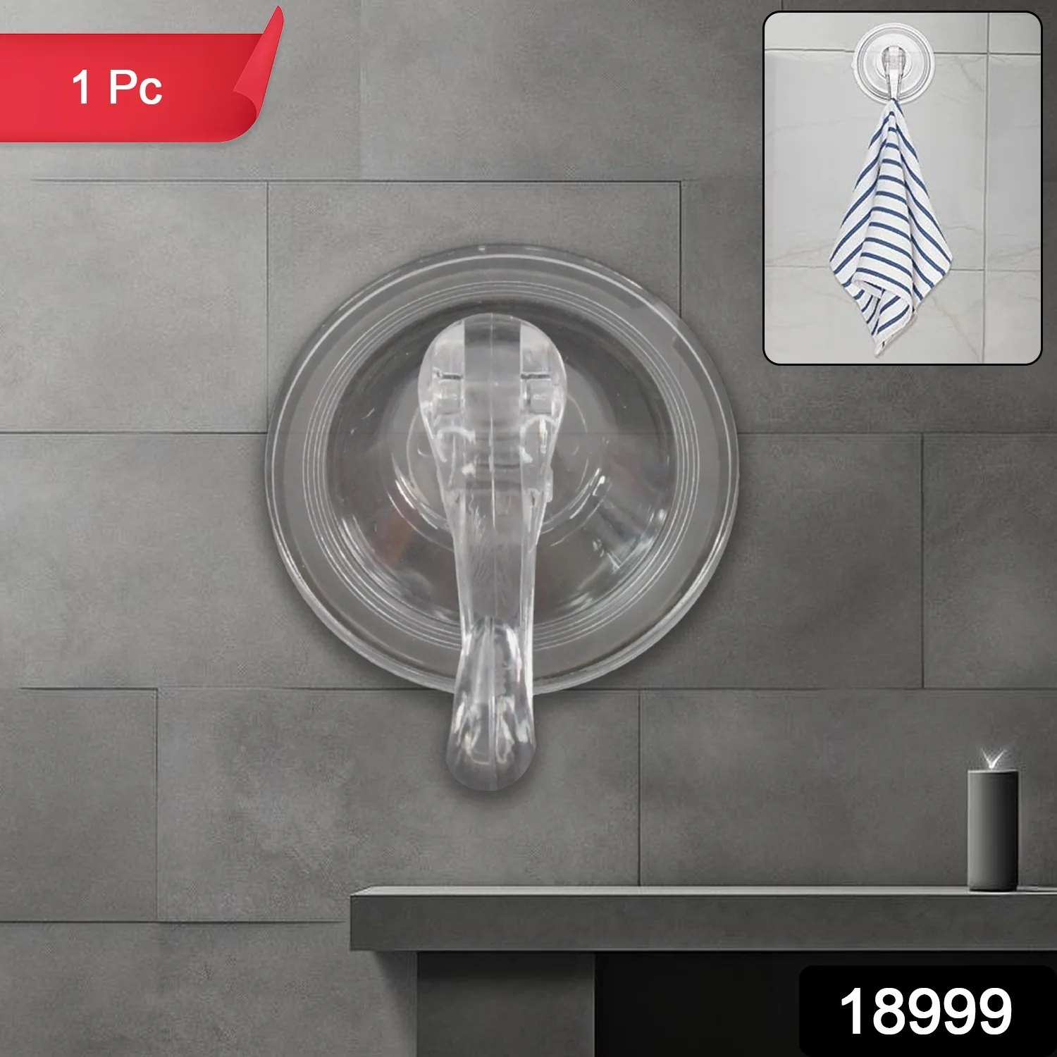 Plastic Suction Cup Hook (1 Pc) - Image 2
