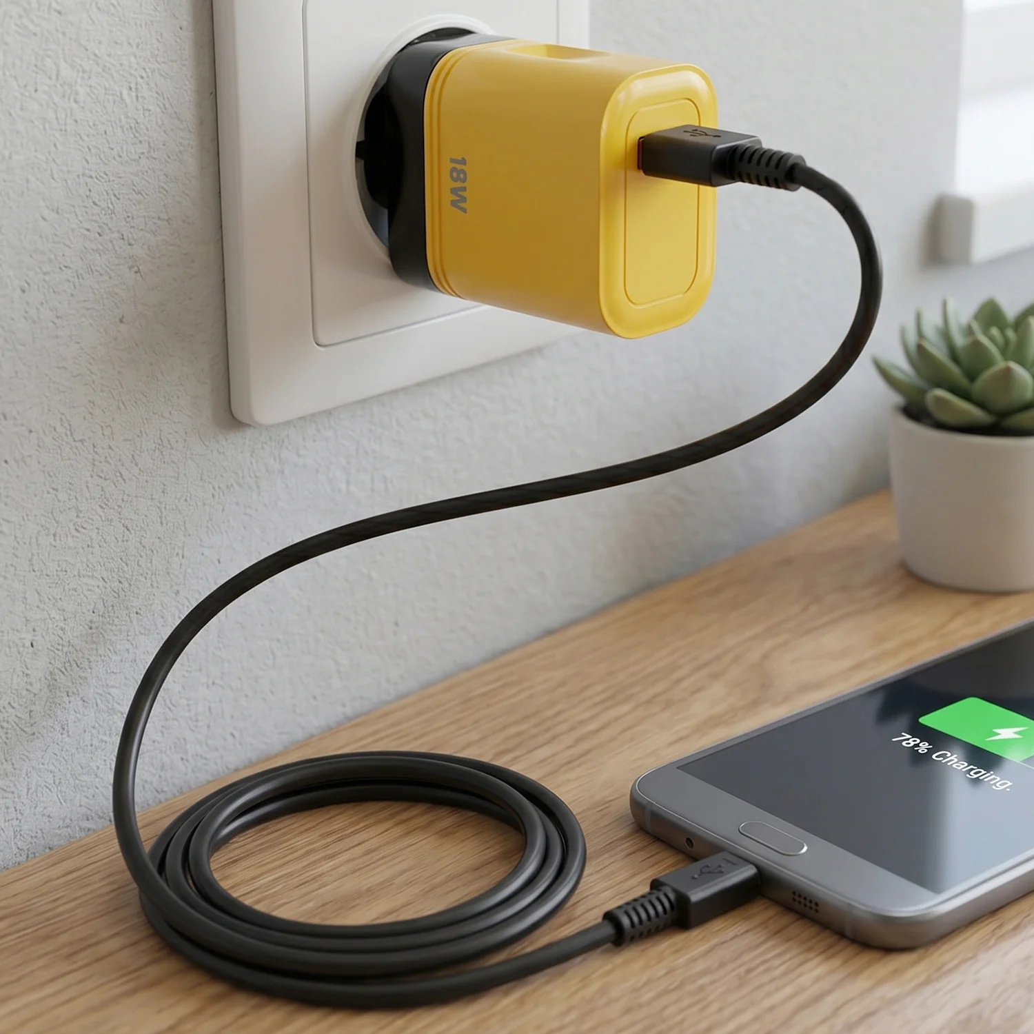 18W Fast Charging USB Wall Charger Adapter with Free Micro USB Cable - Image 8