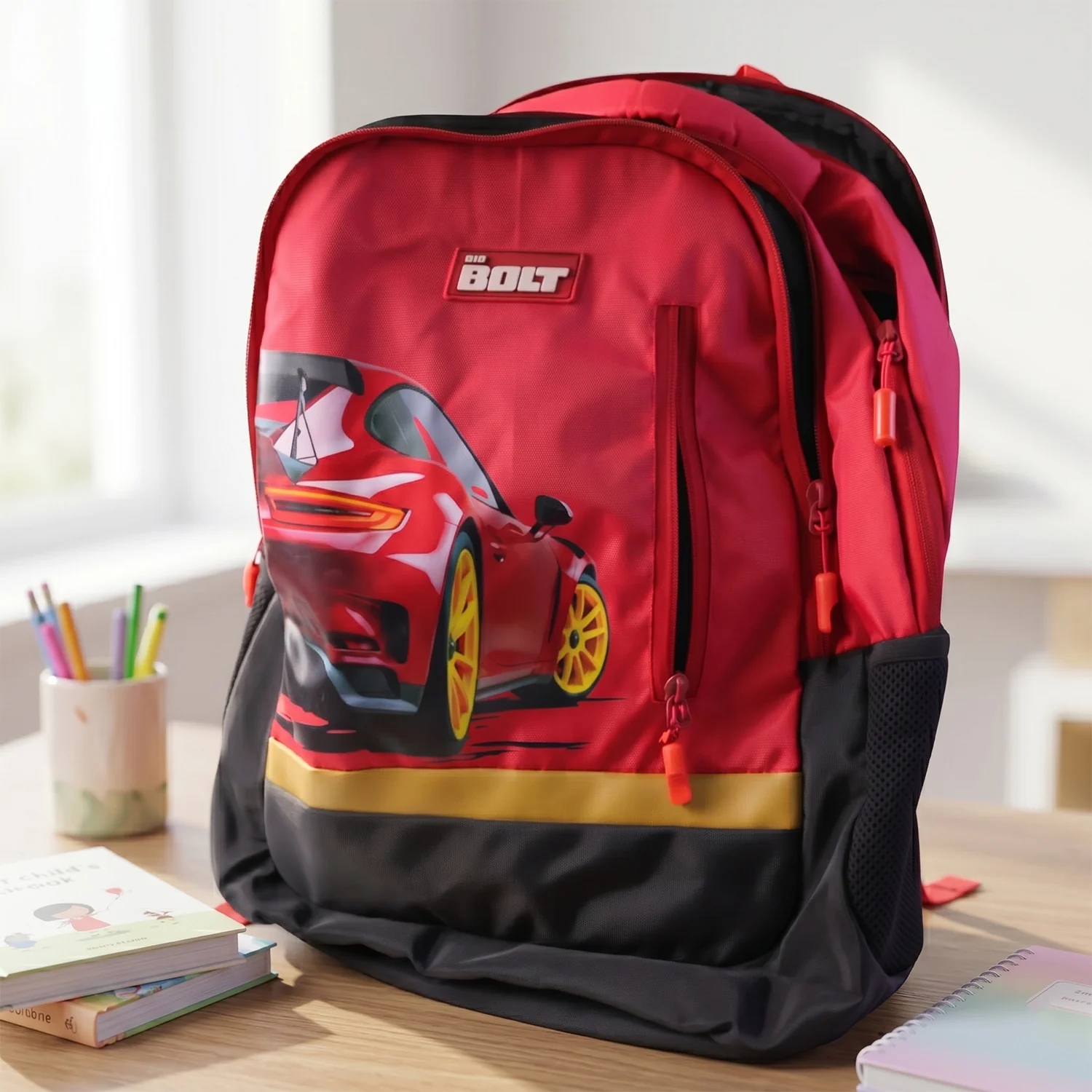 19-inch School Bag with Car Design for Kids - Image 3