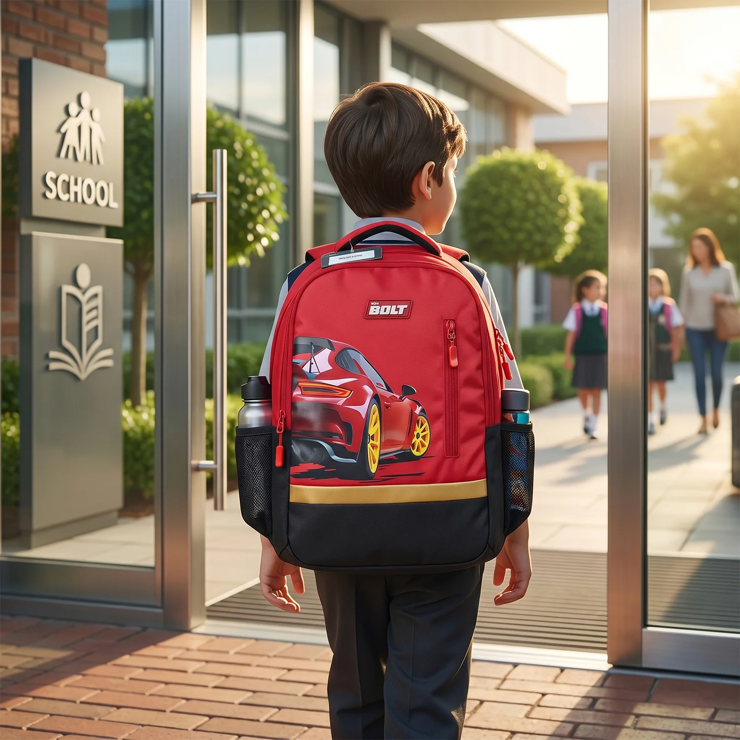 19-inch School Bag with Car Design for Kids - Image 4