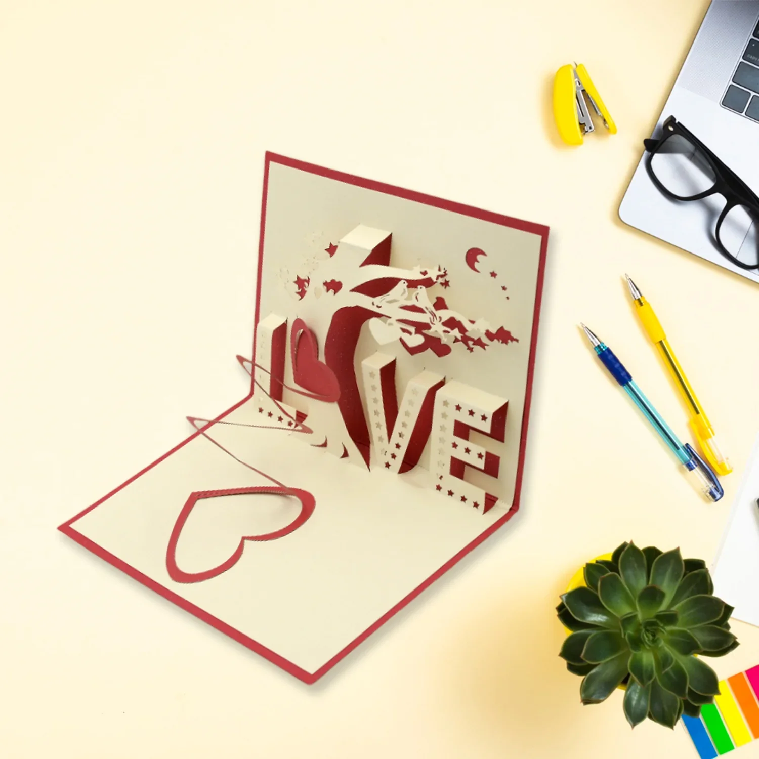 Valentine’s Day Special Gift Box - Heart-Shaped Light, Chocolate Box & Golden Flower - Image 4