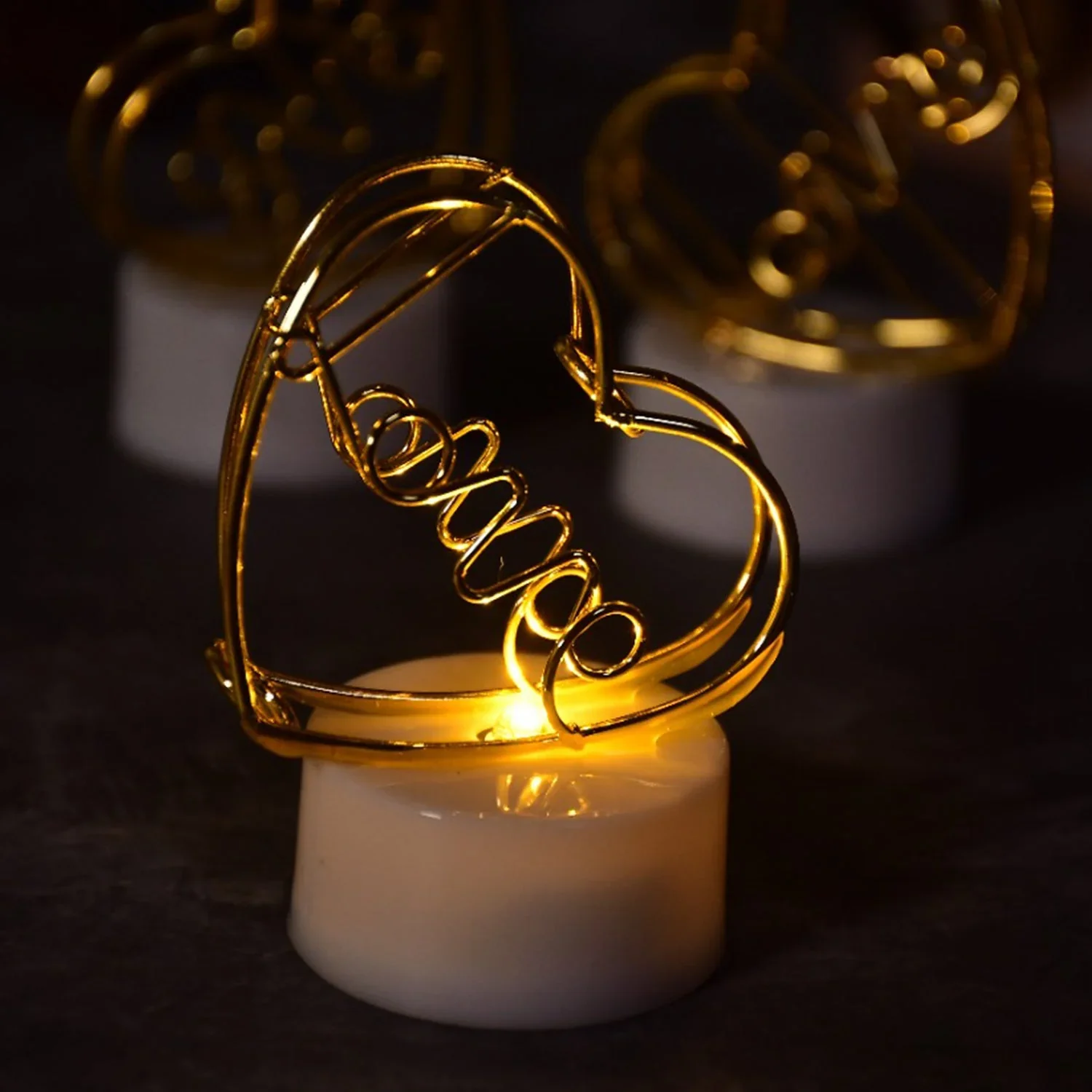 Valentine’s Day Love Set - Heart Light, Chocolates & Golden Flower Gift Box - Image 4