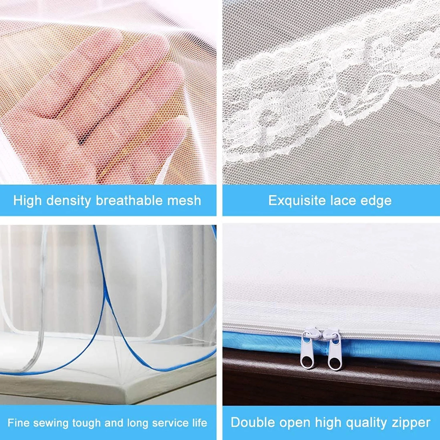 Premium Polyester Foldable Mosquito Net Tent (100 Cm Long / 1 Pc) - Image 9