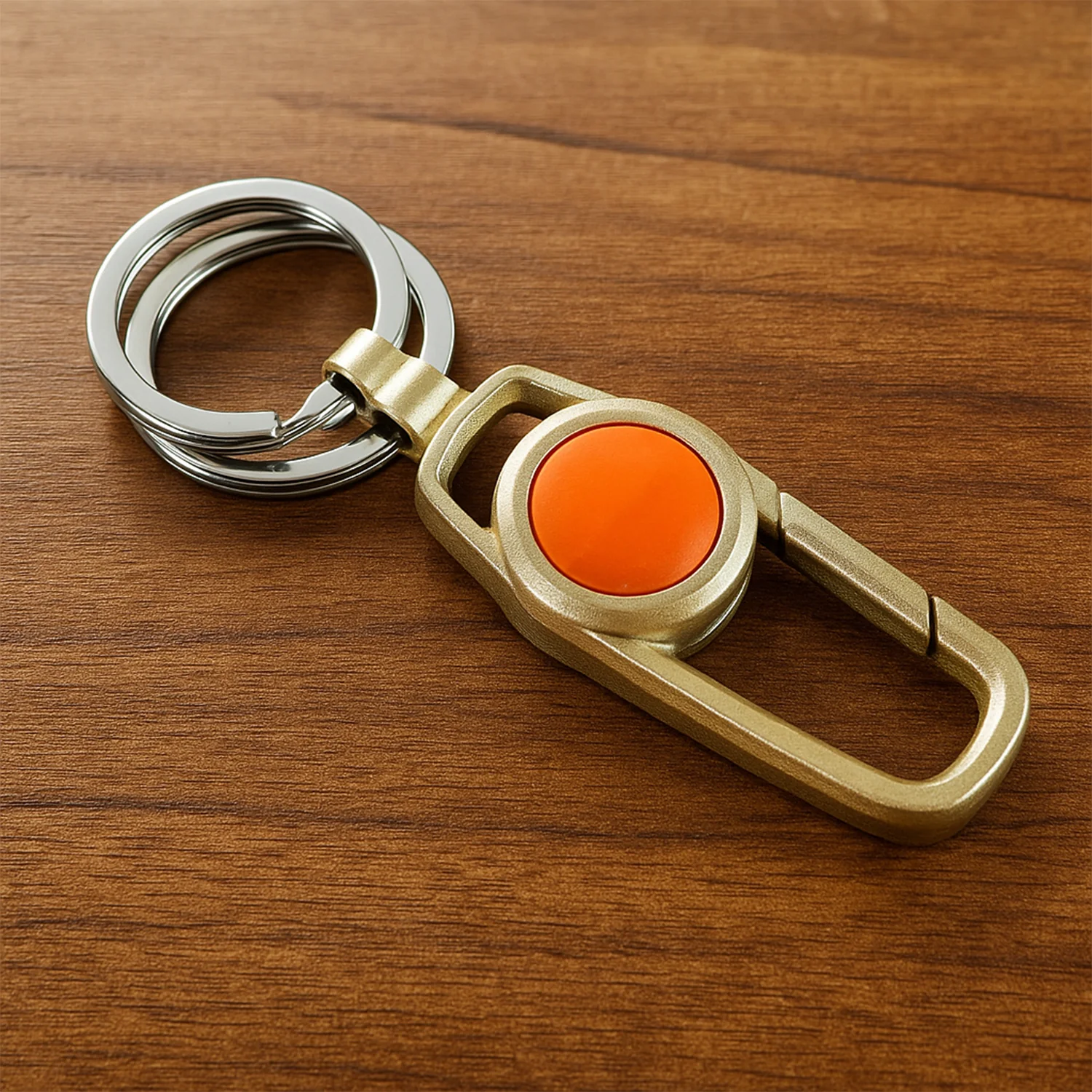 Premium Metal Keychain Carabiner Clip Hook with Dual Key Rings (1 Pc) - Image 3