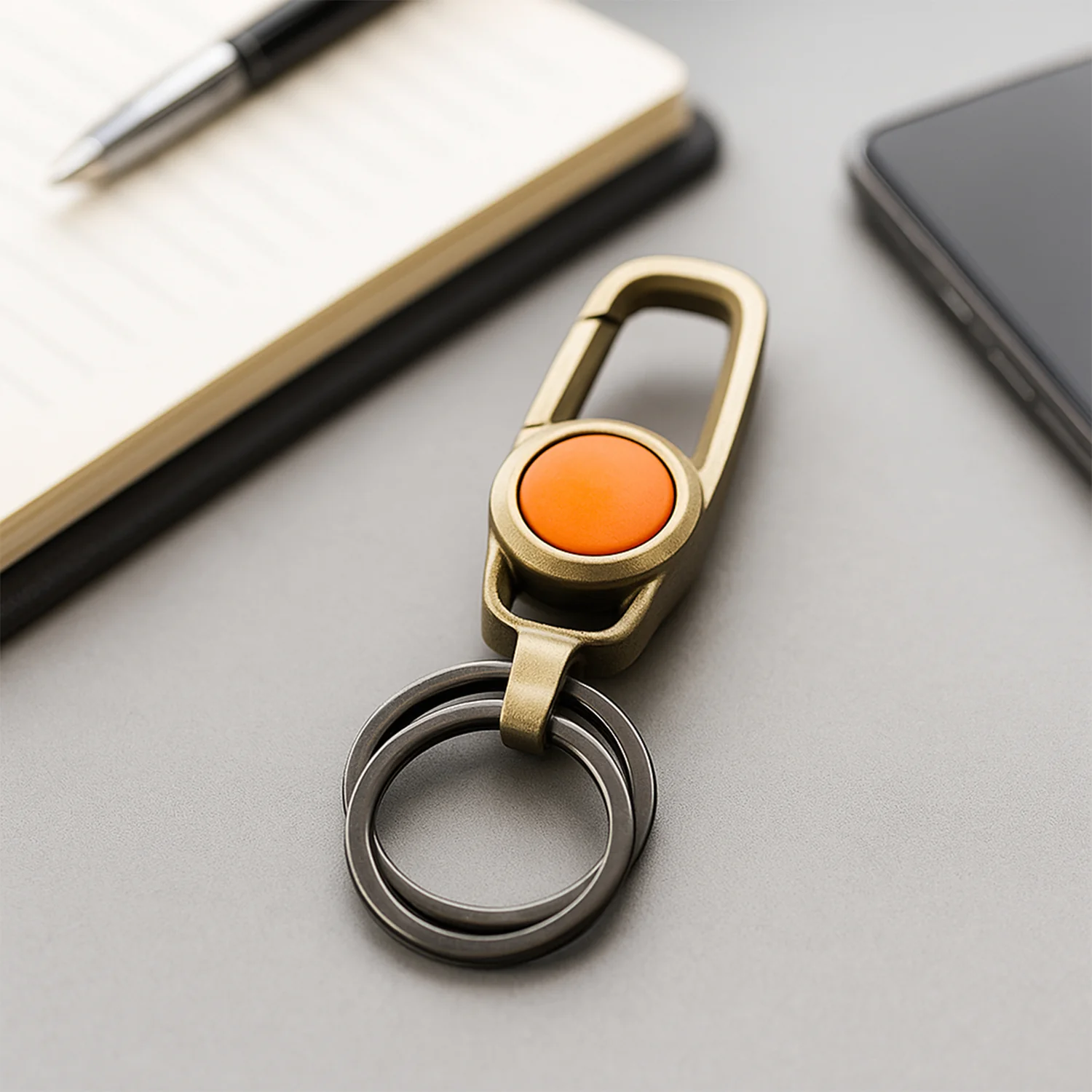 Premium Metal Keychain Carabiner Clip Hook with Dual Key Rings (1 Pc) - Image 4