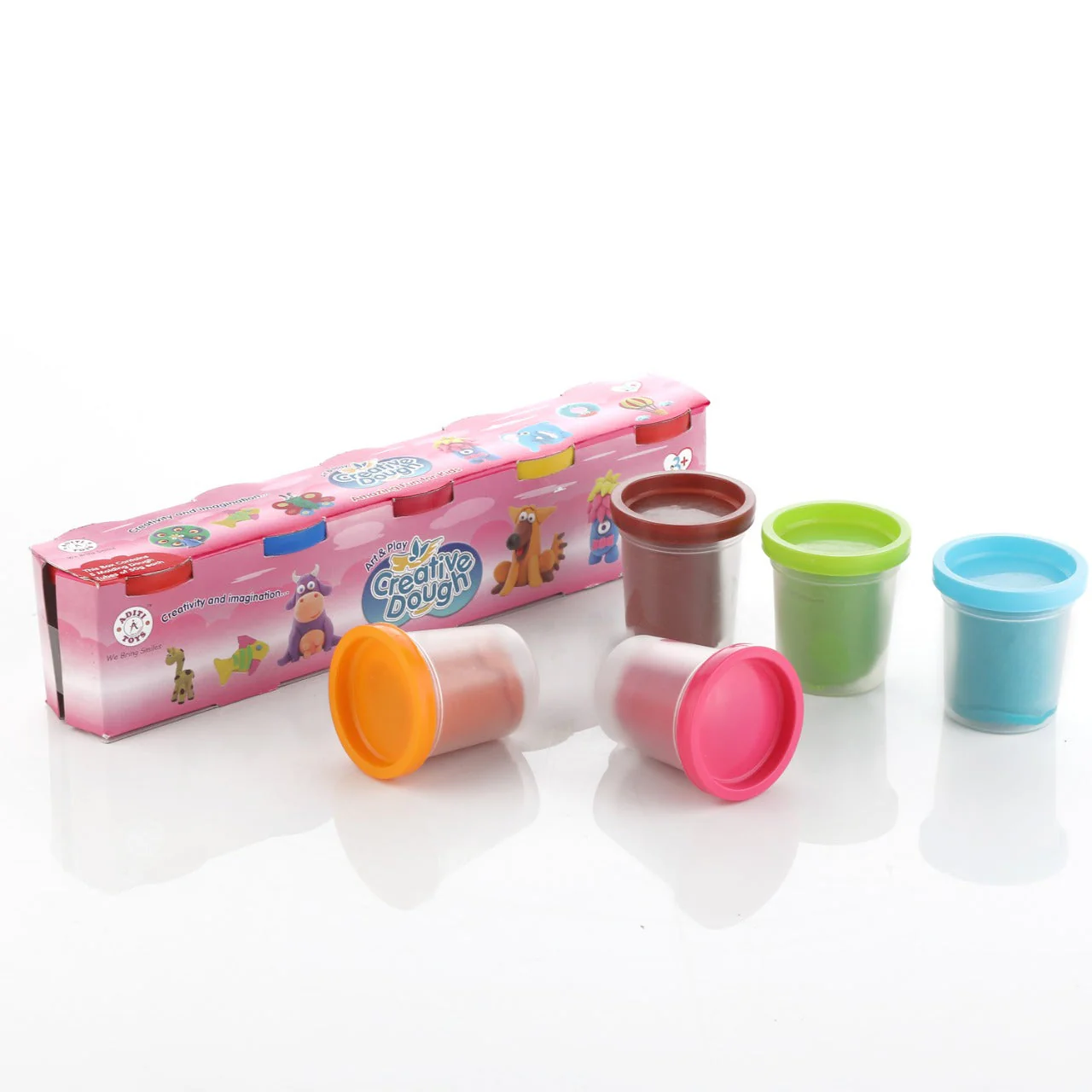 Non-Toxic Creative 50 Dough Clay 5 Different Colors (Pack of 5 Pcs) - Image 5