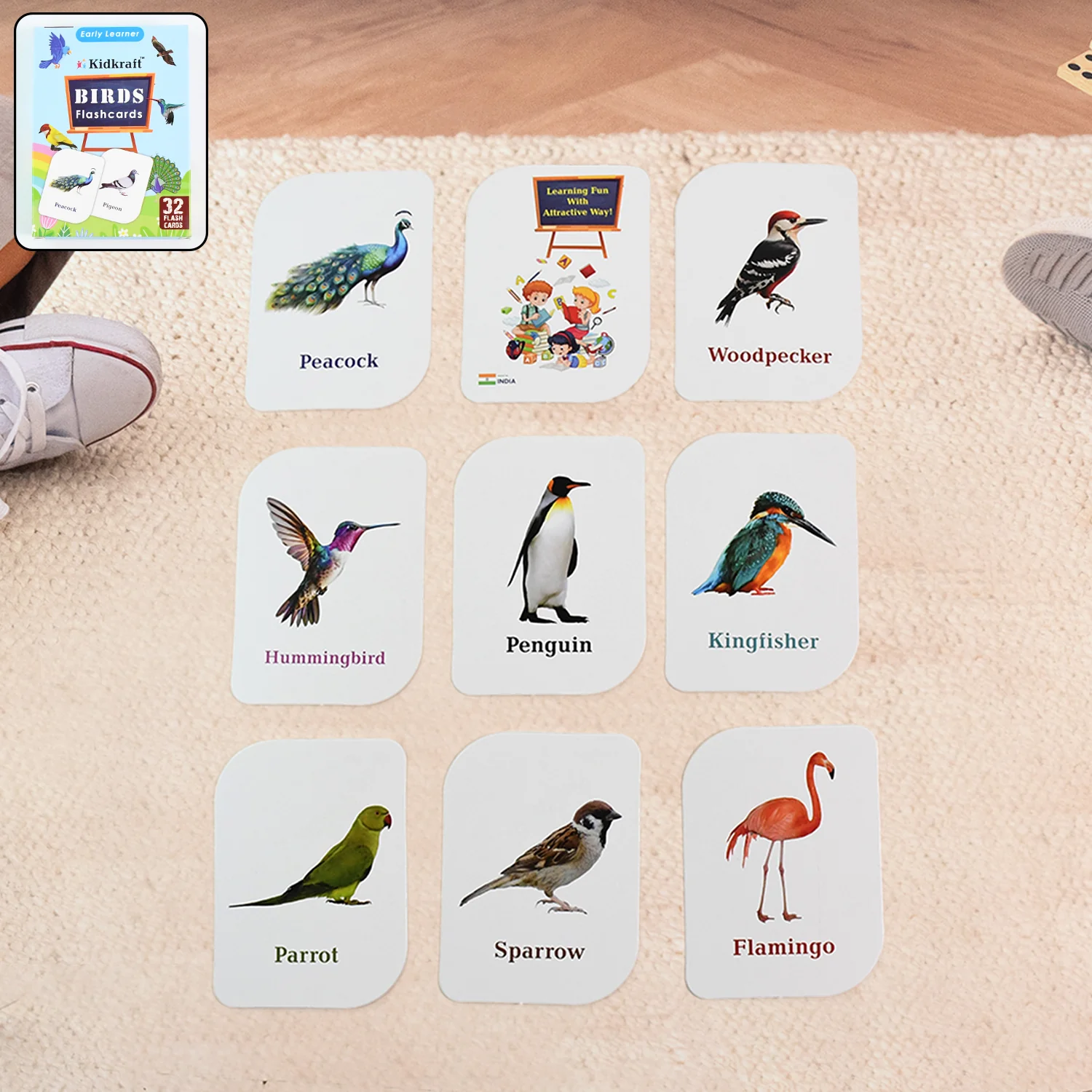 KidKraft Early Learner Educational Flashcards – 32 Birds - Image 3
