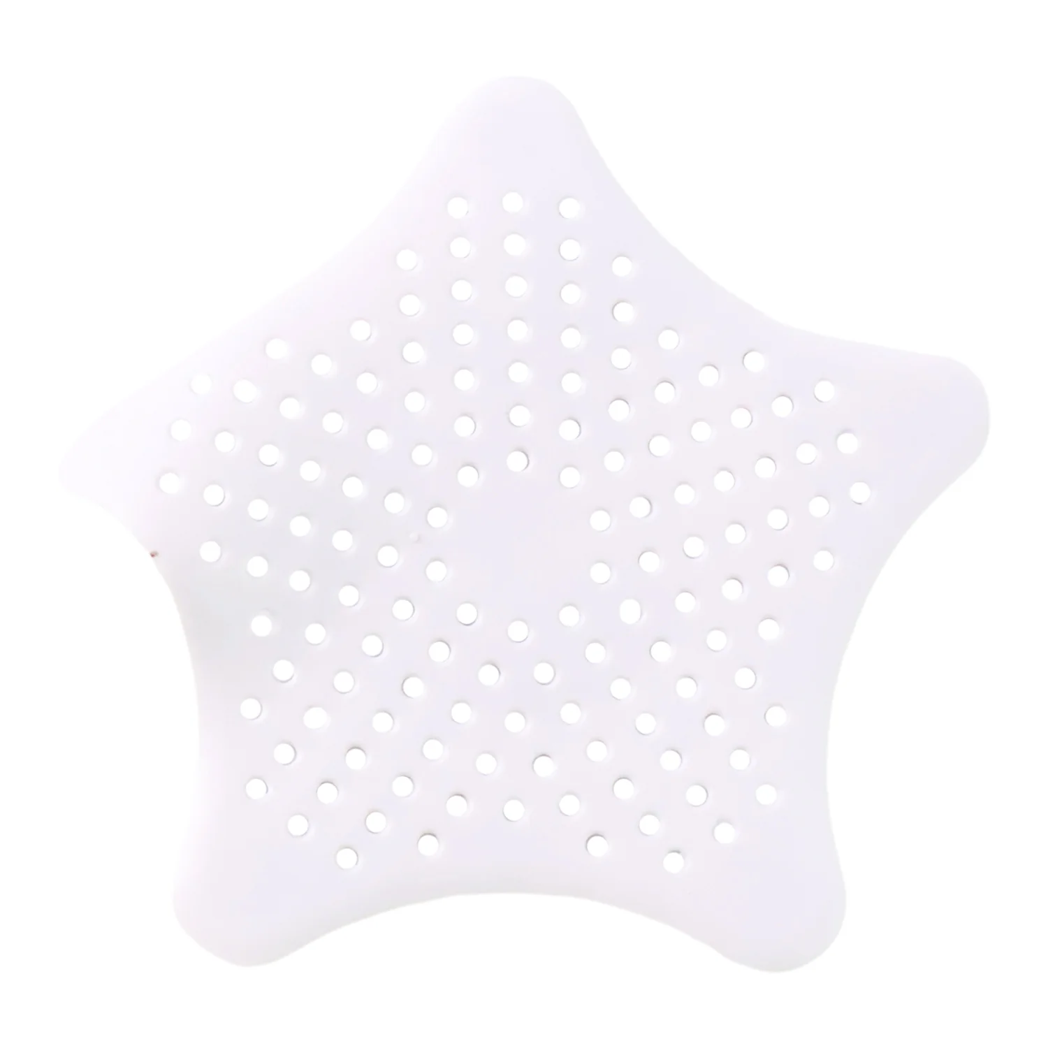 White Silicone Star Shaped Sink Filter Bathroom Hair Catcher Drain Strainers Basin - Image 5