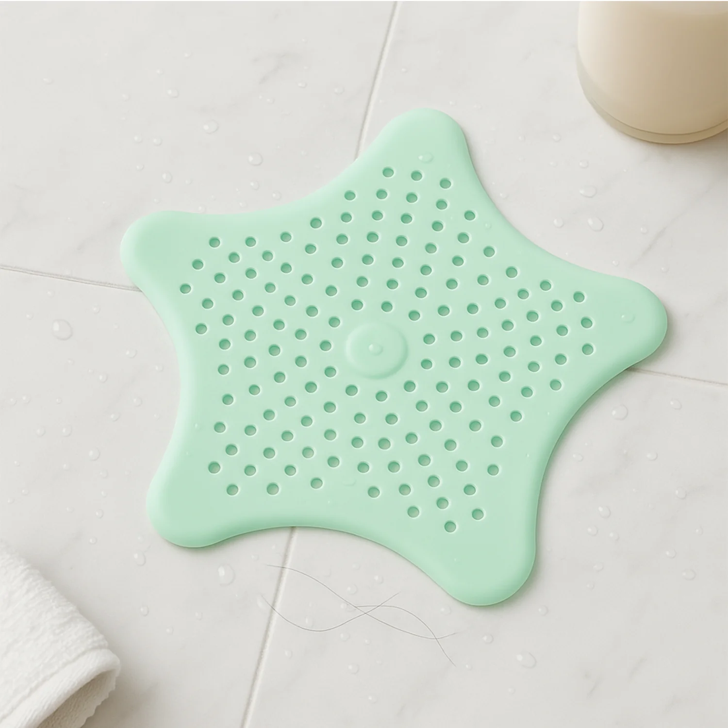 Mint Green Silicone Star Shaped Sink Filter Bathroom Hair Catcher Drain Strainers - Image 7