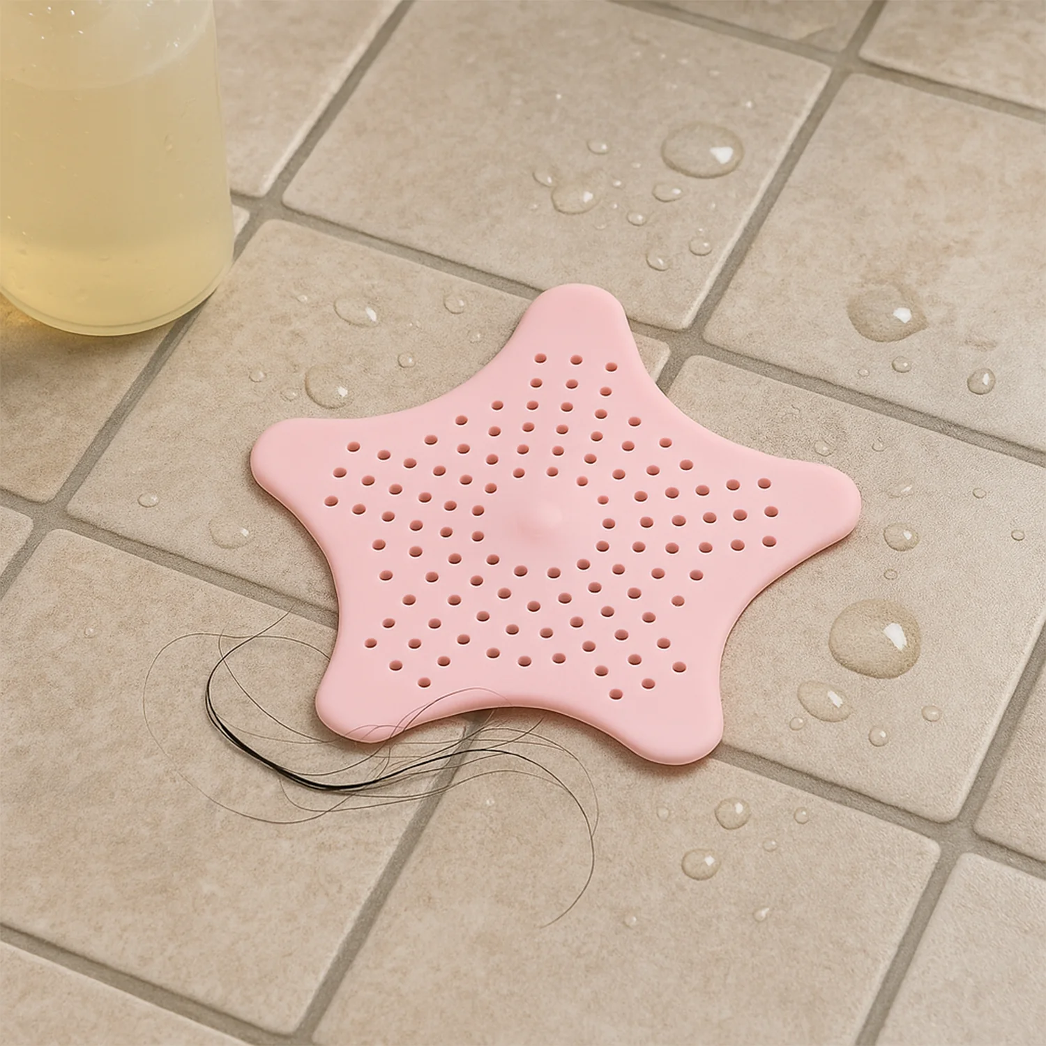 Baby Pink Silicone Star Shaped Sink Filter Bathroom Hair Catcher Drain Strainers - Image 4