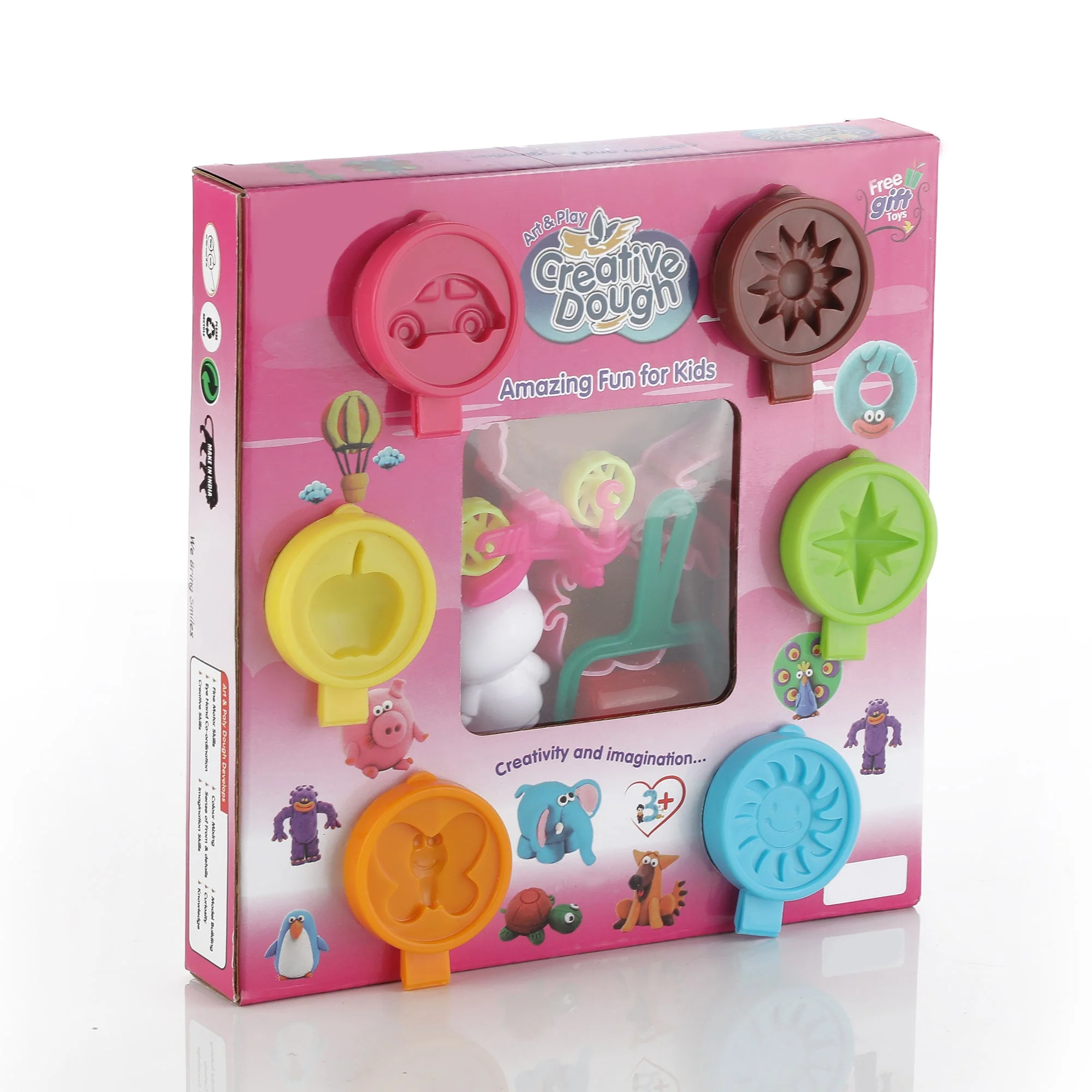 Non-Toxic Creative 30 Dough Clay 5 Different Colors, (Pack of 6 Pcs)