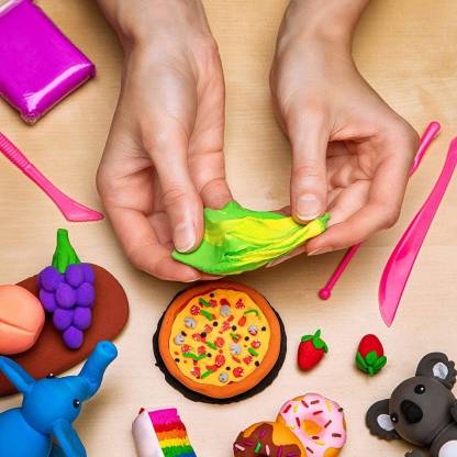 Non-Toxic Creative 50 Dough Clay Mould 5 Different Colors, (Pack of 6 Pcs) - Image 6