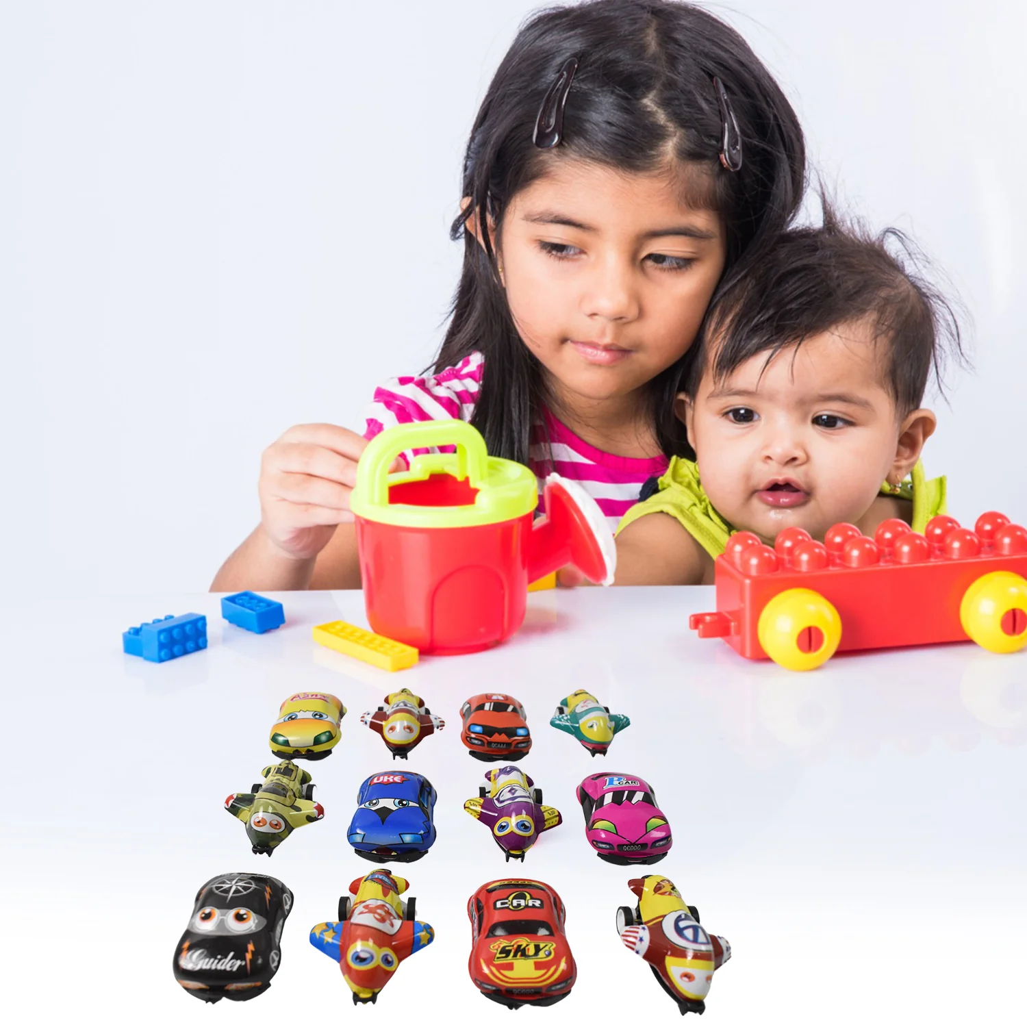 Mini Pull Back Car & Aeroplane PVC Plastic Pull Back Car Cartoon Toys (12 Pcs Set) - Image 4