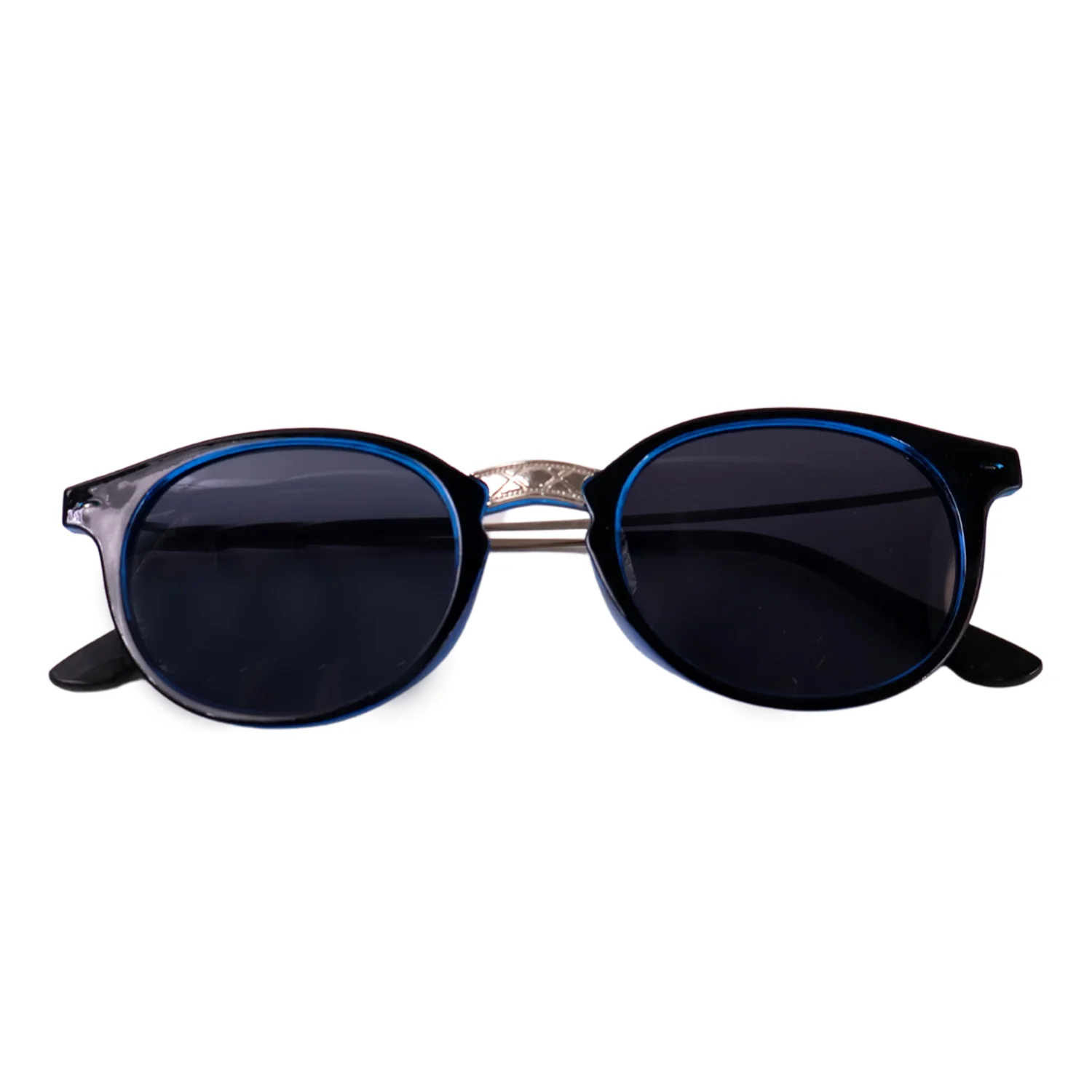 Blue UV Protected Round Sunglasses, classic Sunglasses for Men & Women, Lightweight - Image 5