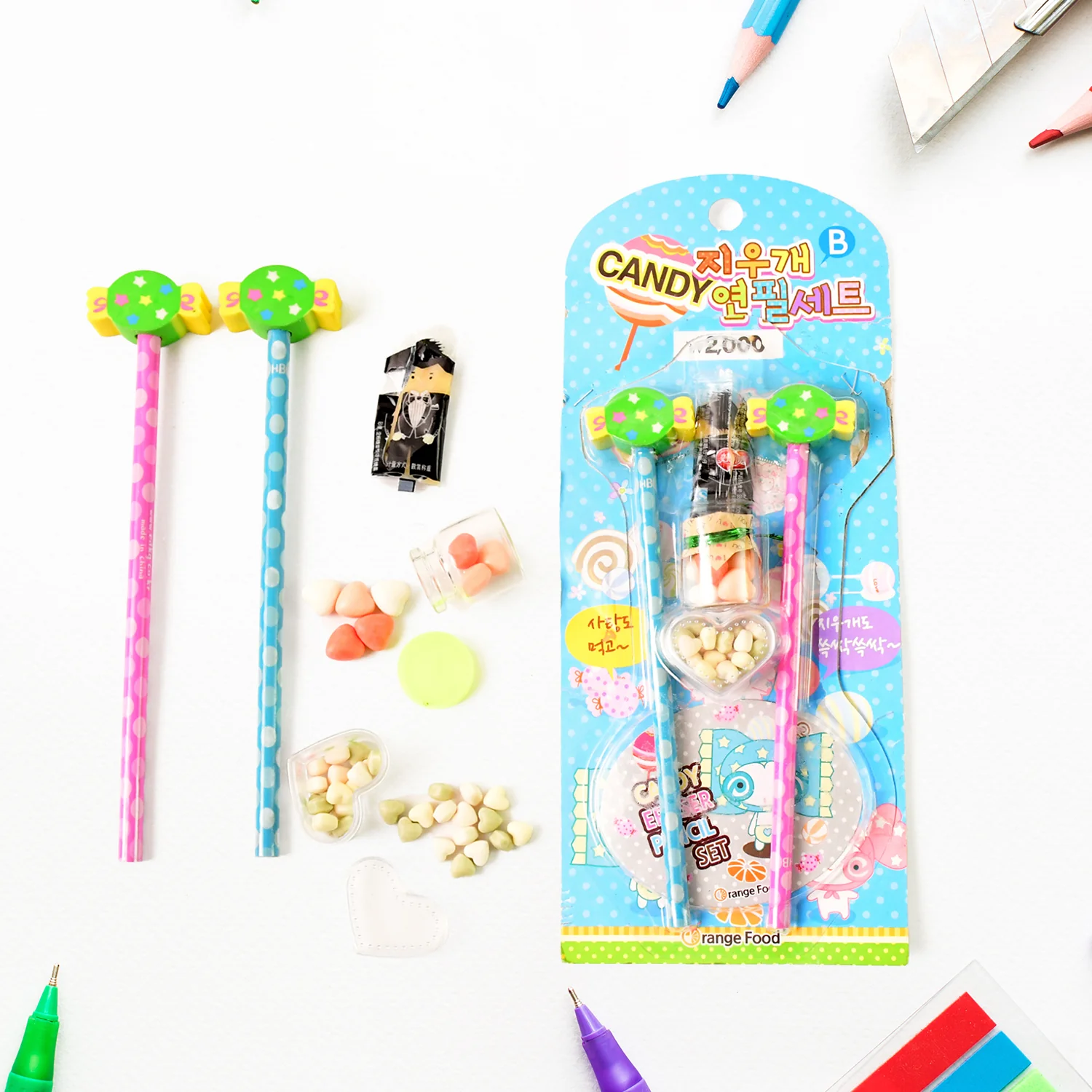 Fun Candy Design Pencil Set with Accessories (1 Set ) - Image 3