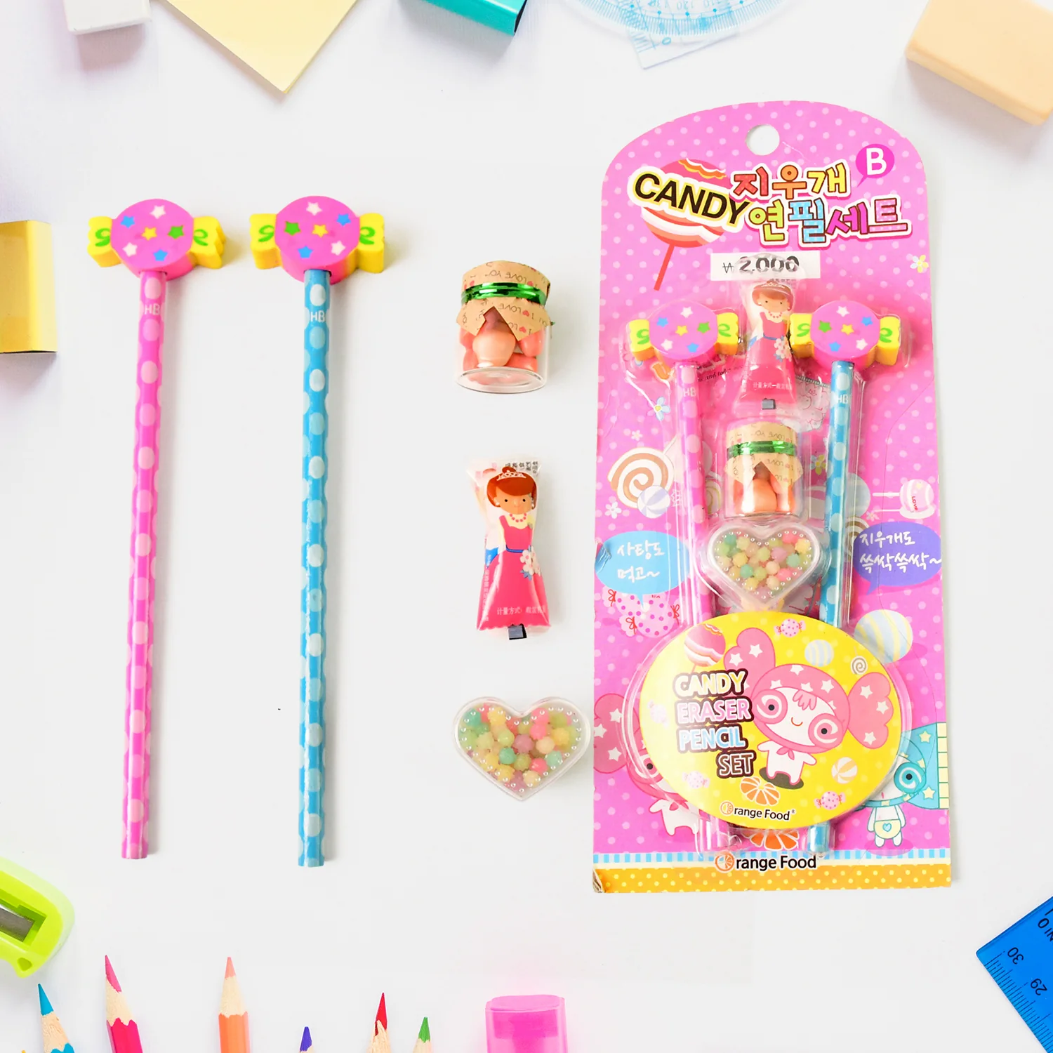 Fun Candy Design Pencil Set with Accessories Set (1 Set ) - Image 3