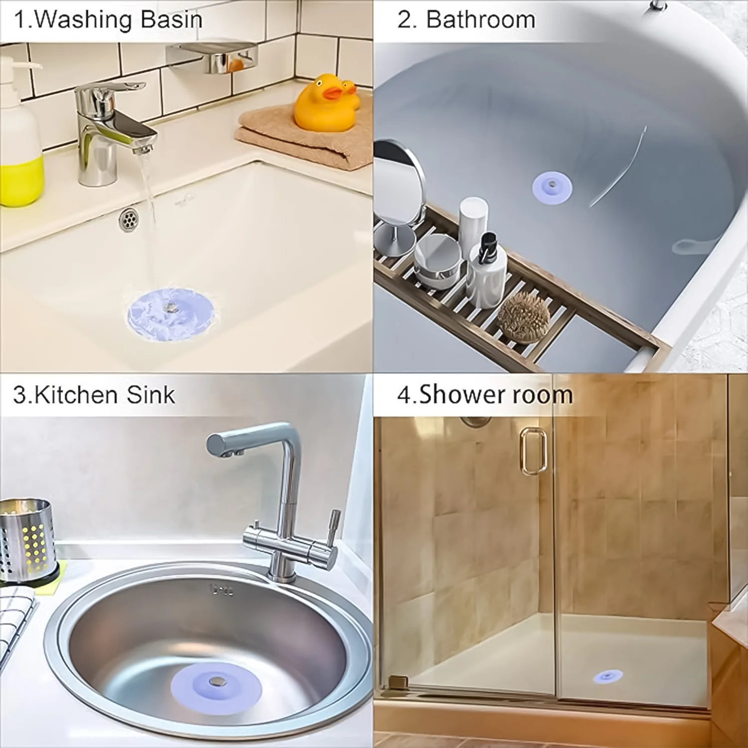 Creative 2-in-1 Blue Silicone Sewer Sink Sealer Cover Drainer (multicolour / 1 Pc) - Image 7