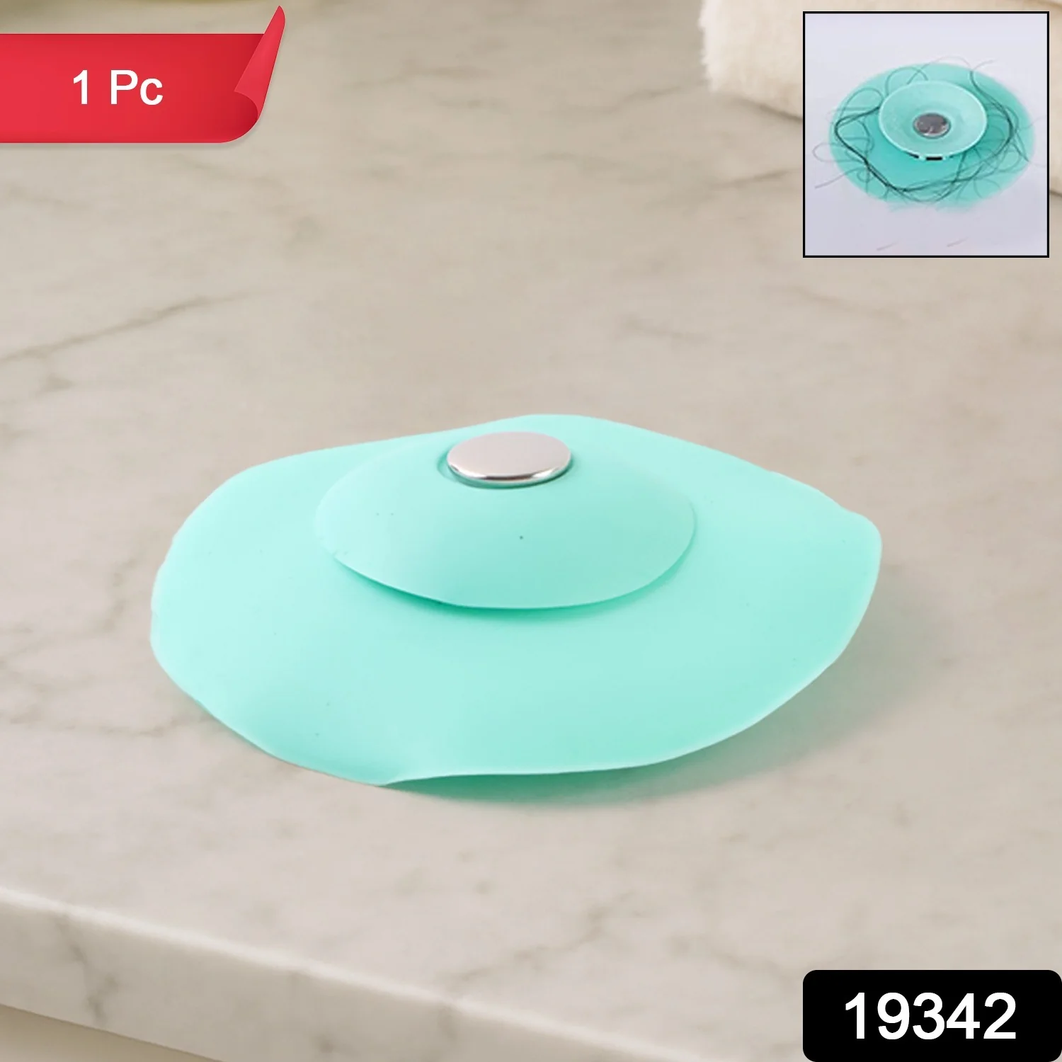 Creative 2-in-1 Light Green Silicone Sewer Sink Sealer Cover Drainer (multicolour) - Image 2