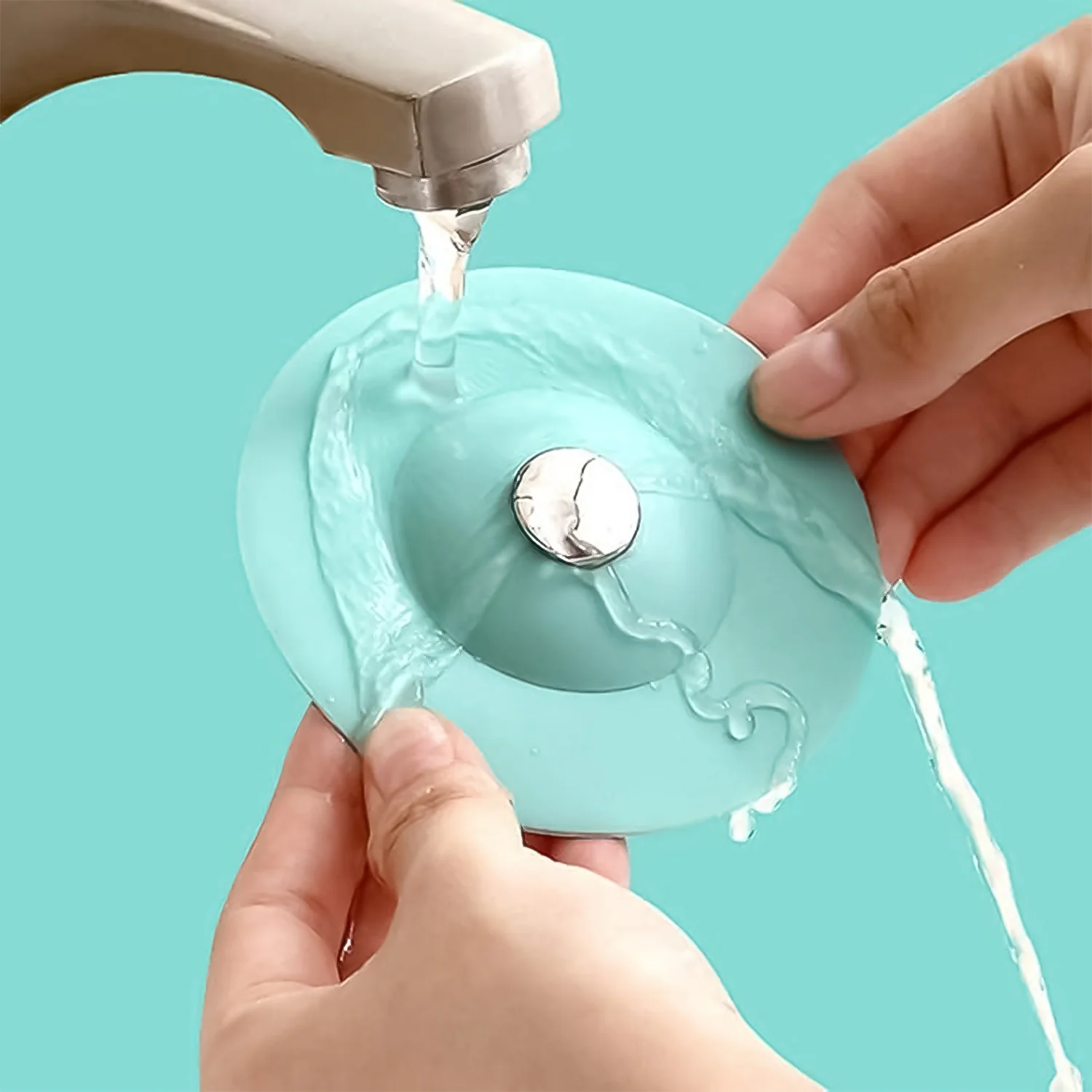 Creative 2-in-1 Light Green Silicone Sewer Sink Sealer Cover Drainer (multicolour) - Image 3