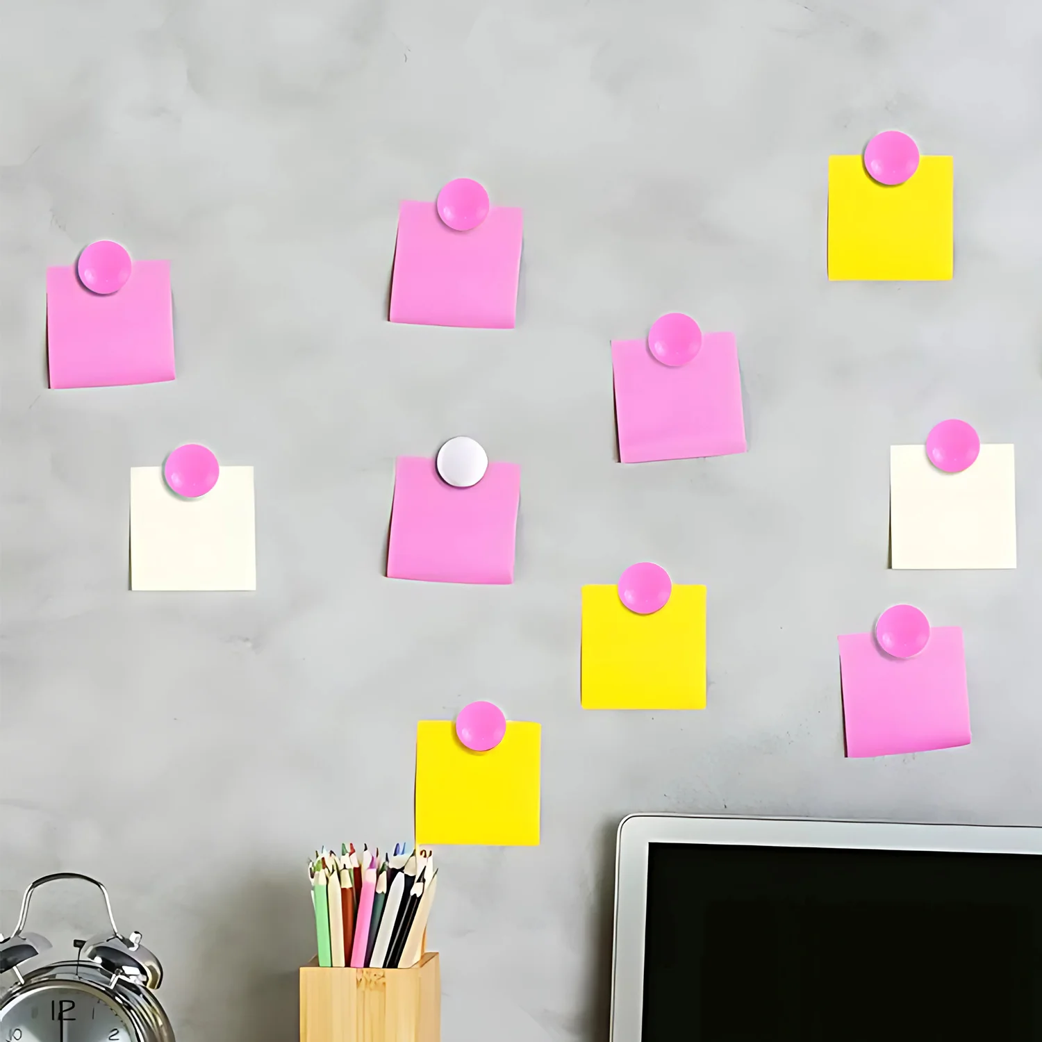Pink Board Magnets Circular Plastic Buttons (1 Pc) - Image 6