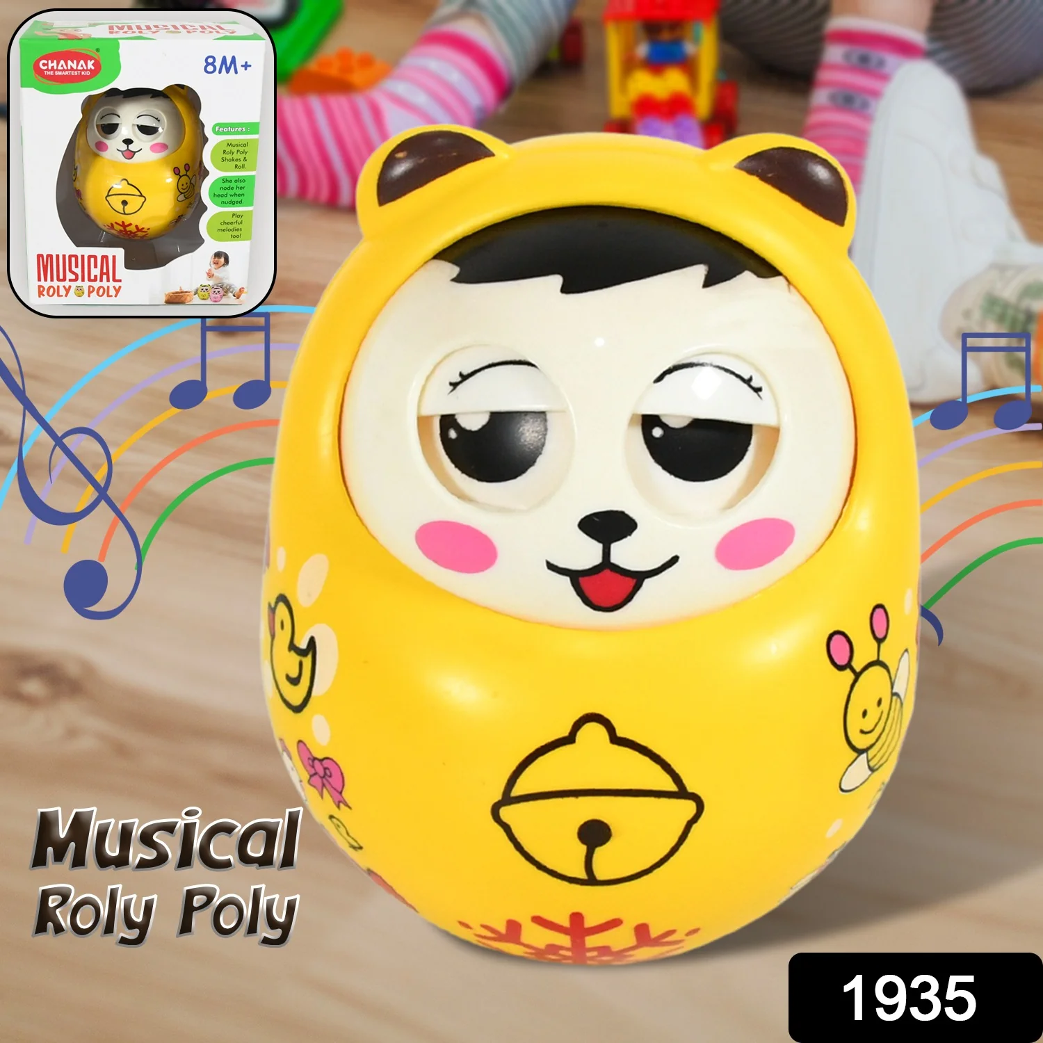 Musical Roly Poly Toy for Babies – Push & Shake Wobbling Doll - Image 2