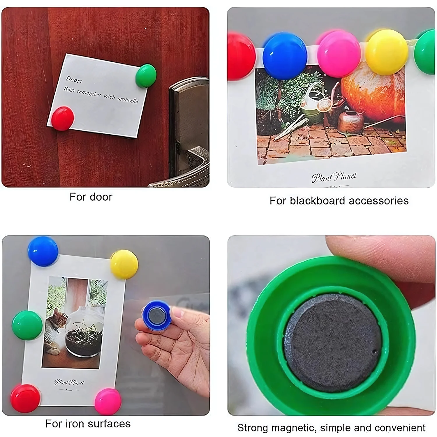 Yellow Board Magnets Circular Plastic Buttons (1 Pc) - Image 4