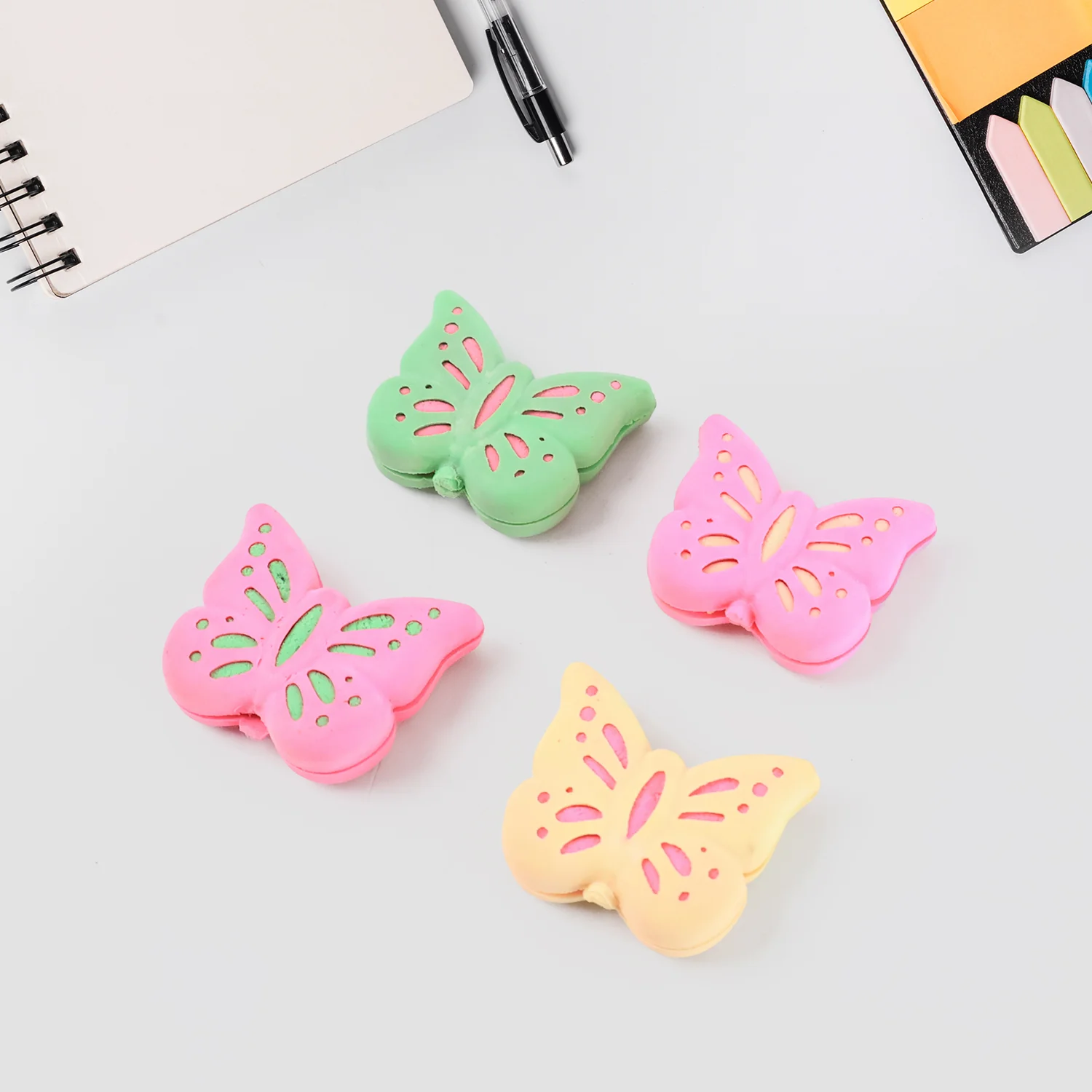 Butterfly Shape Eraser Rubber (25 Pc / Mix Colour & Design) - Image 3
