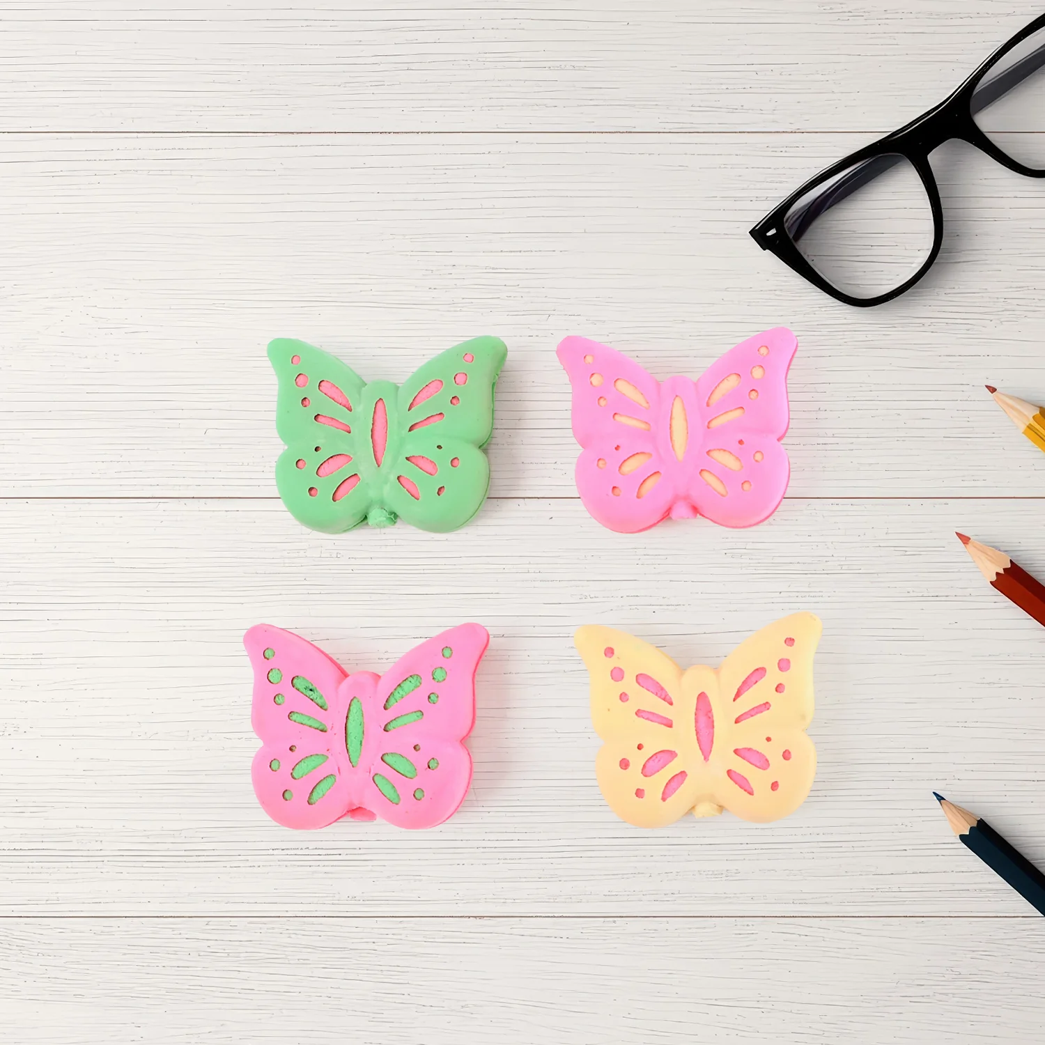 Butterfly Shape Eraser Rubber (25 Pc / Mix Colour & Design) - Image 7