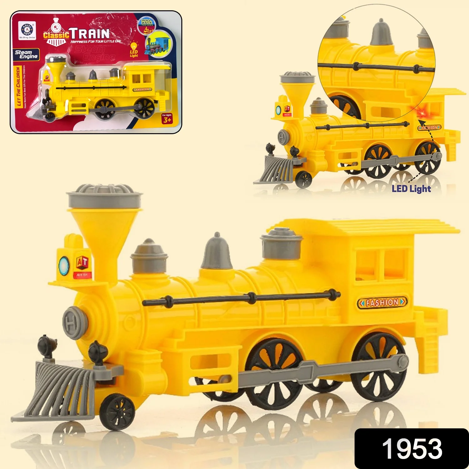 Pull and Go Train with Light Plastic String Pull Back Train (1 Pc / Mix Color) - Image 2