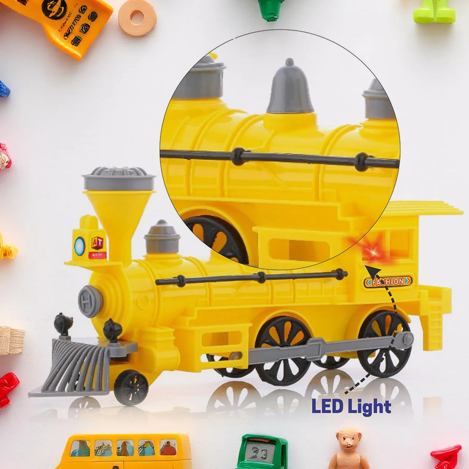 Pull and Go Train with Light Plastic String Pull Back Train (1 Pc / Mix Color) - Image 4