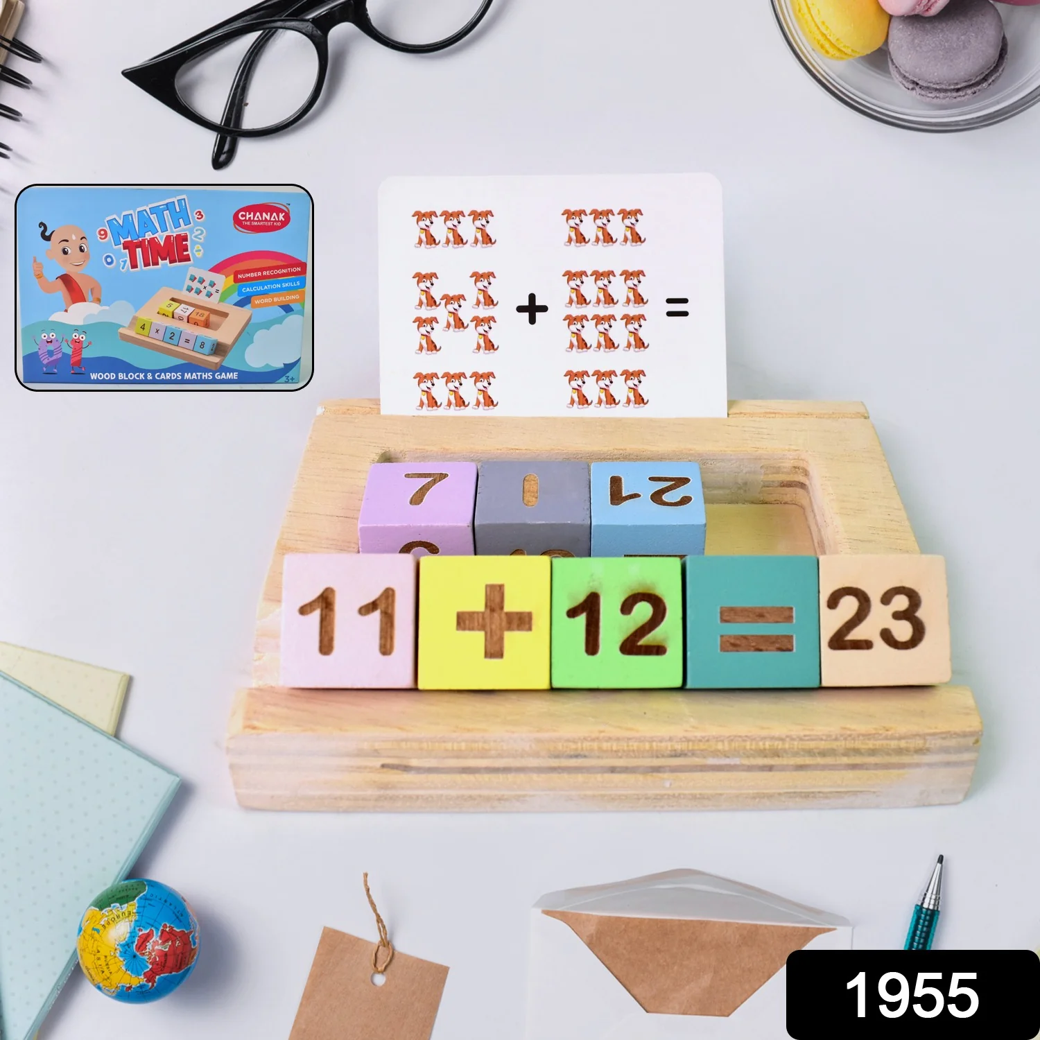 Wooden MathTime for Kids - Educational Math Card Game - Image 2