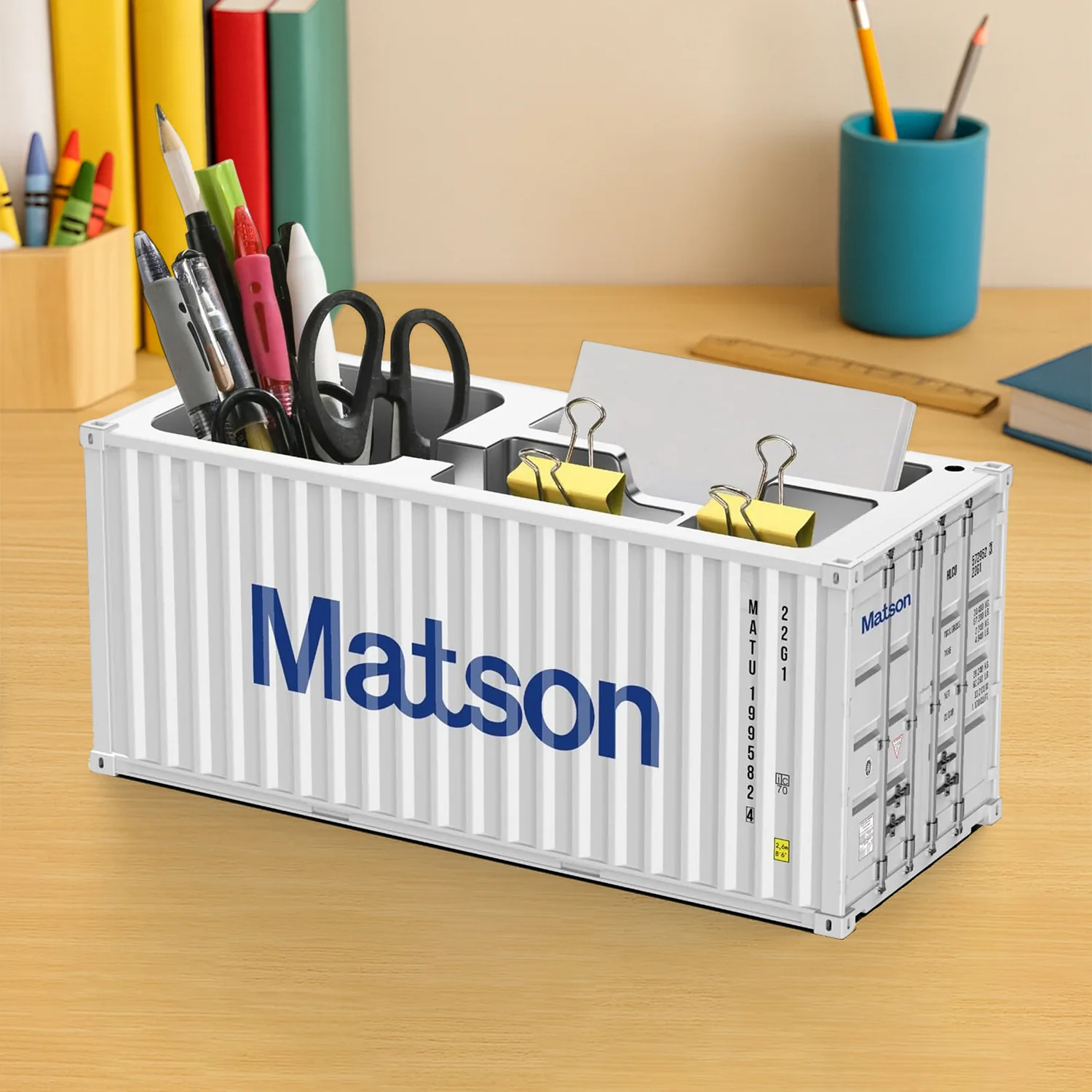 Container-Style Multi-Compartment Desk Organizer (1 Pc) - Image 6