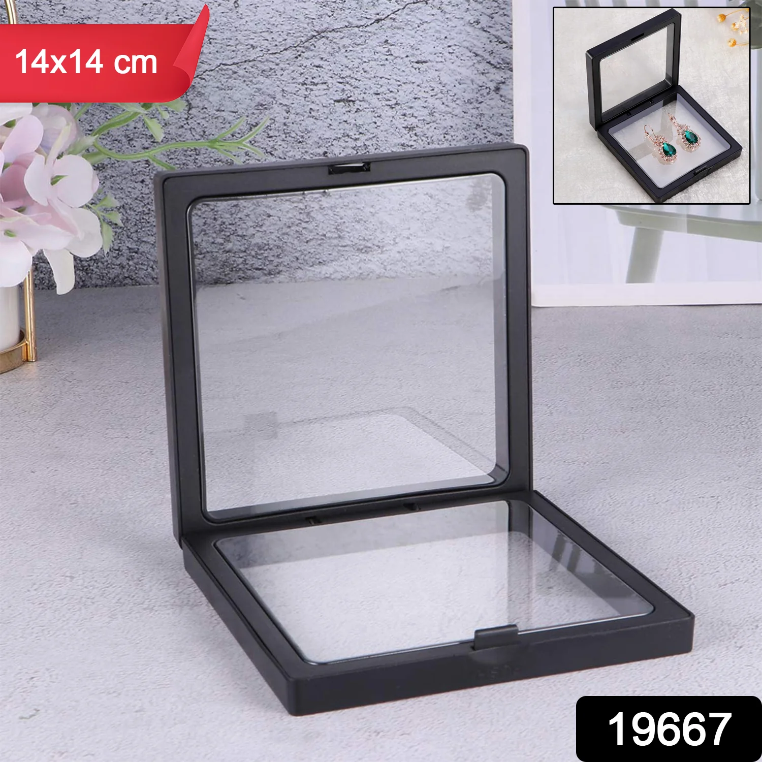 Transparent Jewellery Display Box (14x14 cm / 1 Pc) - Image 2
