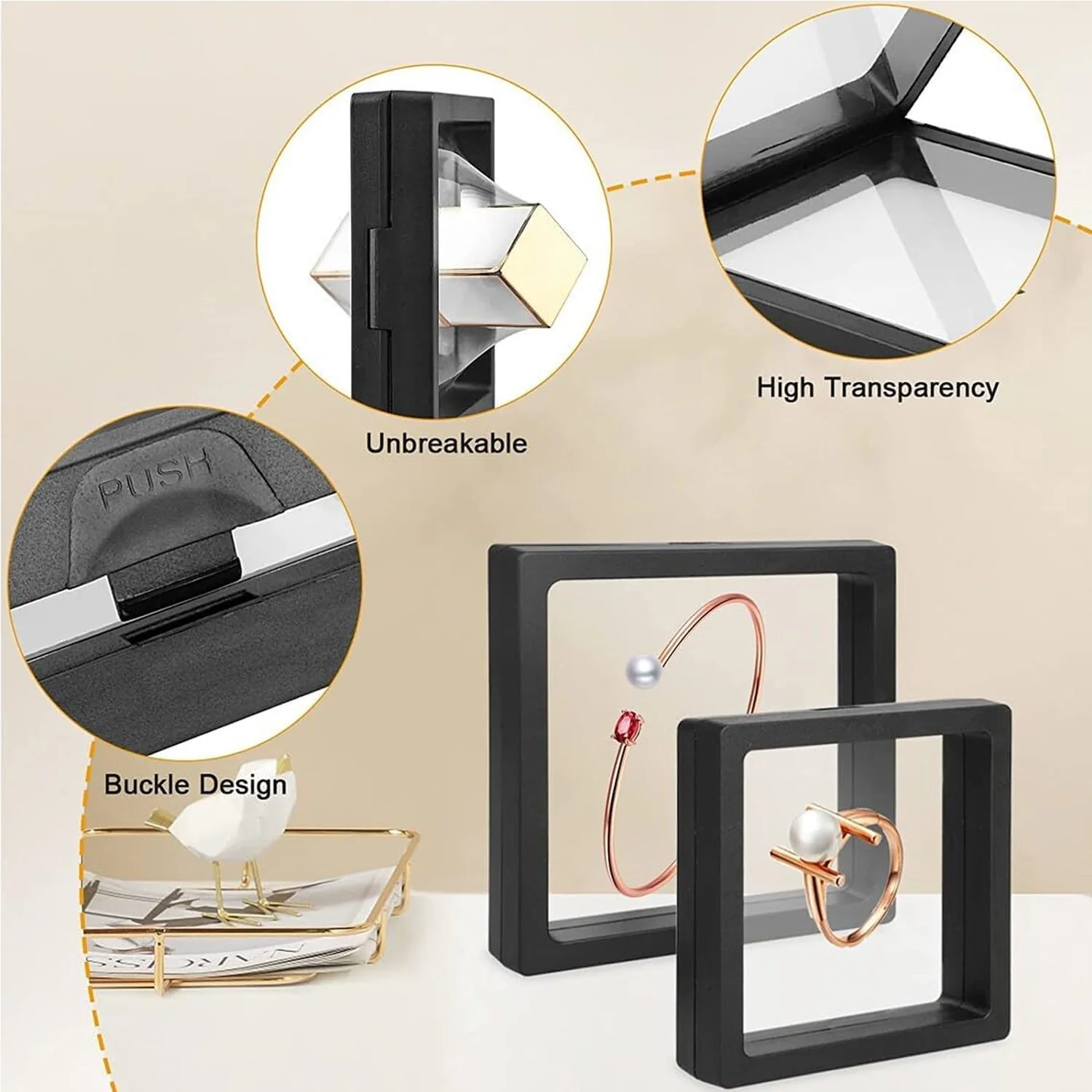 Transparent Jewellery Display Box (14x14 cm / 1 Pc) - Image 3
