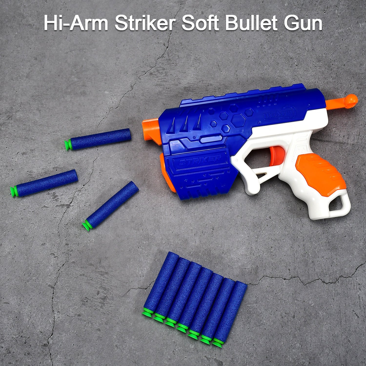 Hi-Arm Gun with 10x Foam Suction Bullets, ABS Plastic, Target Shooting - Image 6