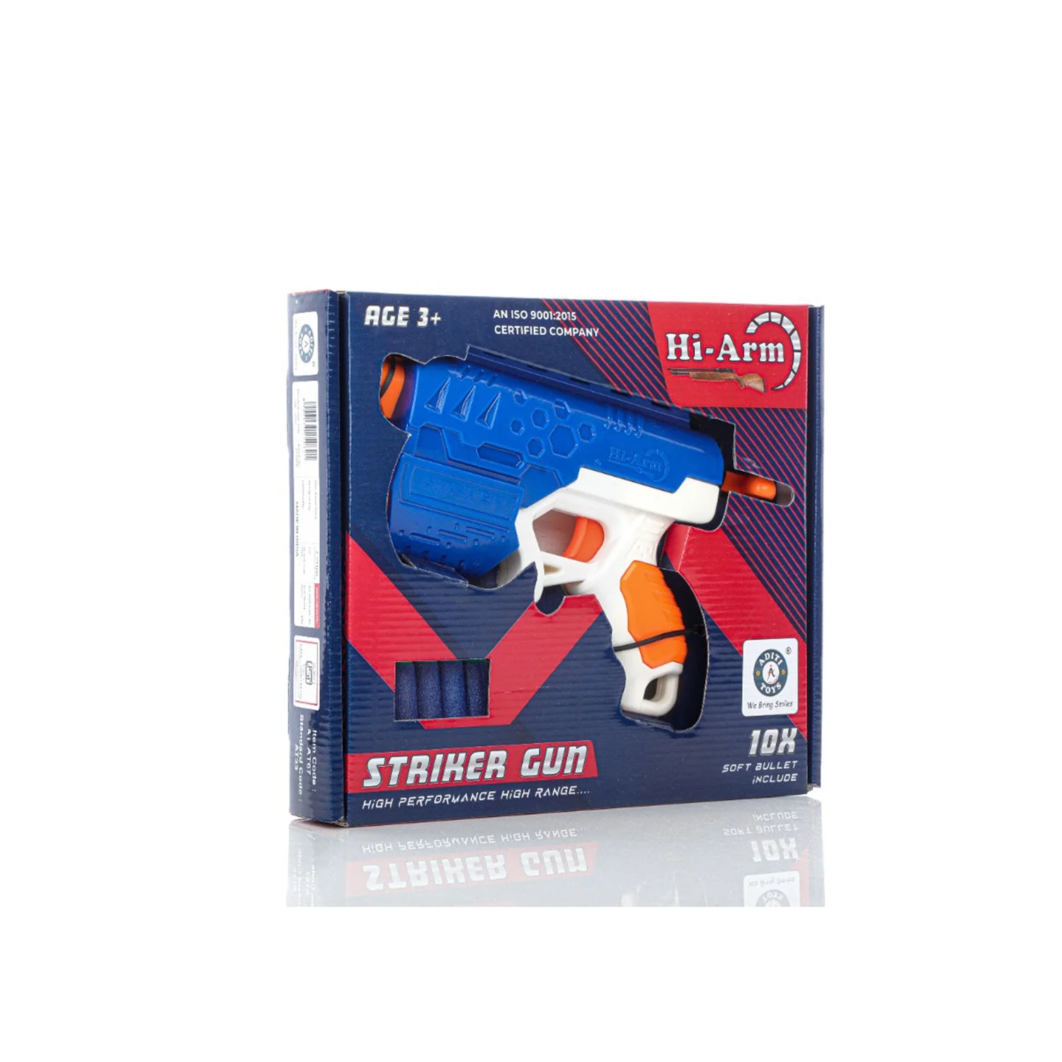 Hi-Arm Gun with 10x Foam Suction Bullets, ABS Plastic, Target Shooting - Image 7