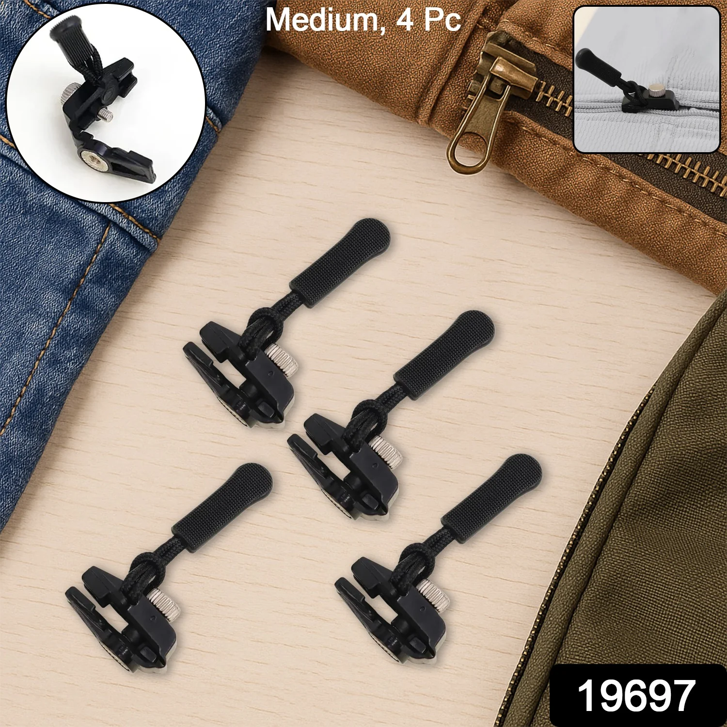 Portable Universal Detachable Zipper Slider (4 Pc / Medium) - Image 2
