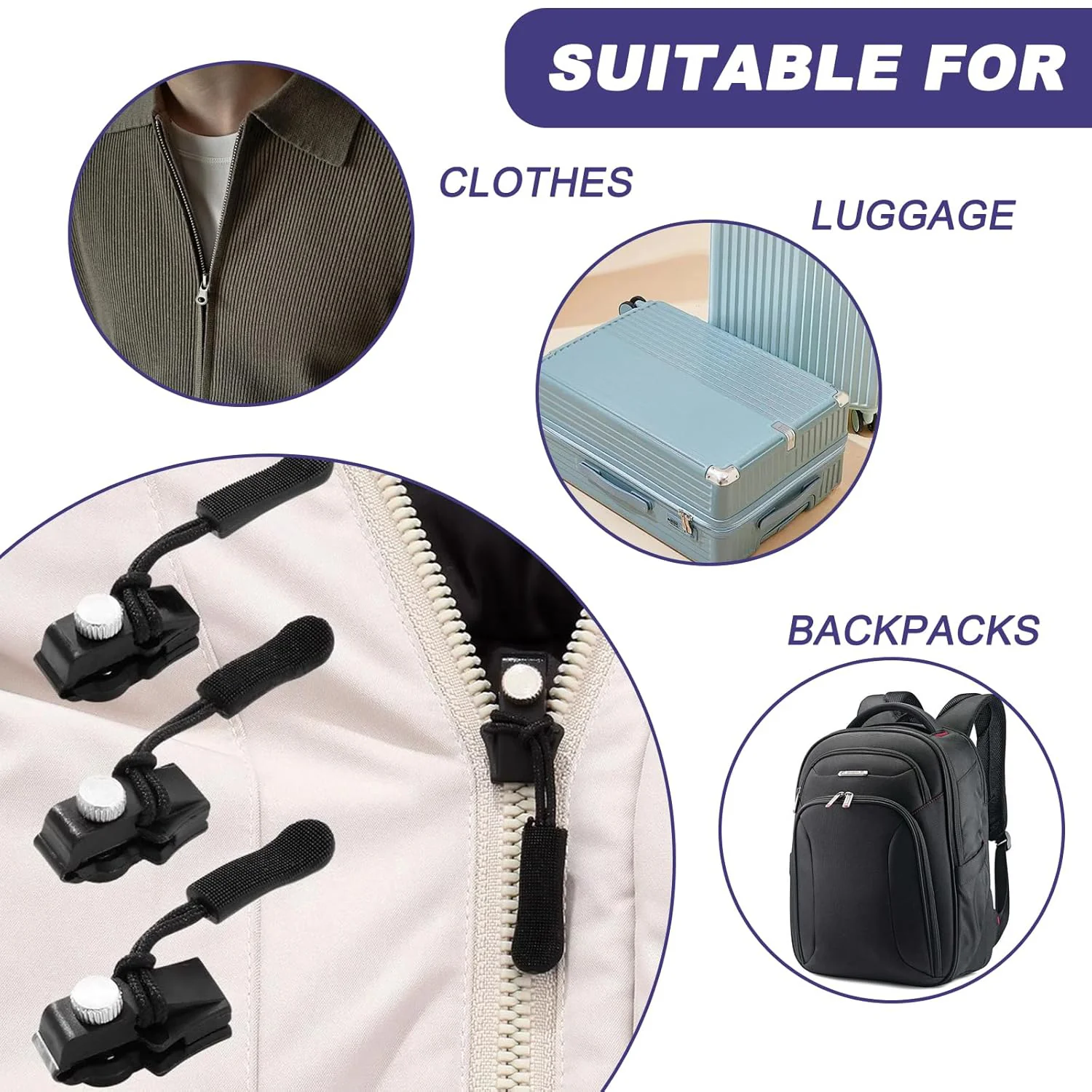 Portable Universal Detachable Zipper Slider (10 Pc /Medium) - Image 3
