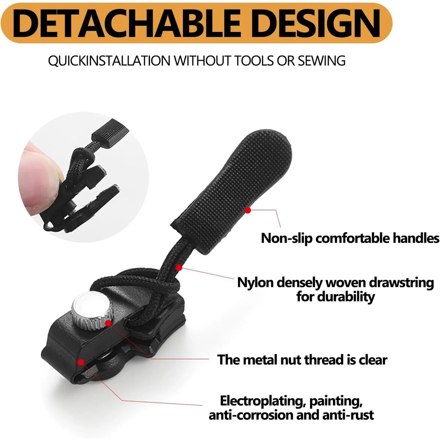 Portable Universal Detachable Zipper Slider (1 Pc / Big) - Image 3
