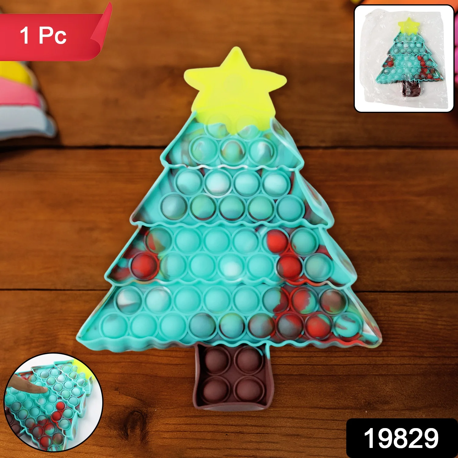 Premium Tree Shape Silicone Pop It Fidget Toy (1 Pc) - Image 2